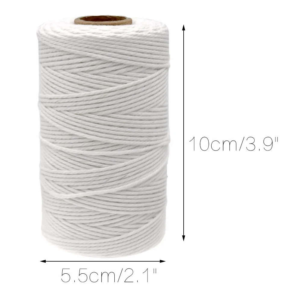 G2PLUS Biały Sznurek Bawełniany Do Wiązania Piekarza - 2 x 100 m, 2 mm - Idealny Do Majsterkowania, Dekoracji, DIY, Rzemiosła Artystycznego i Prac Ogrodowych