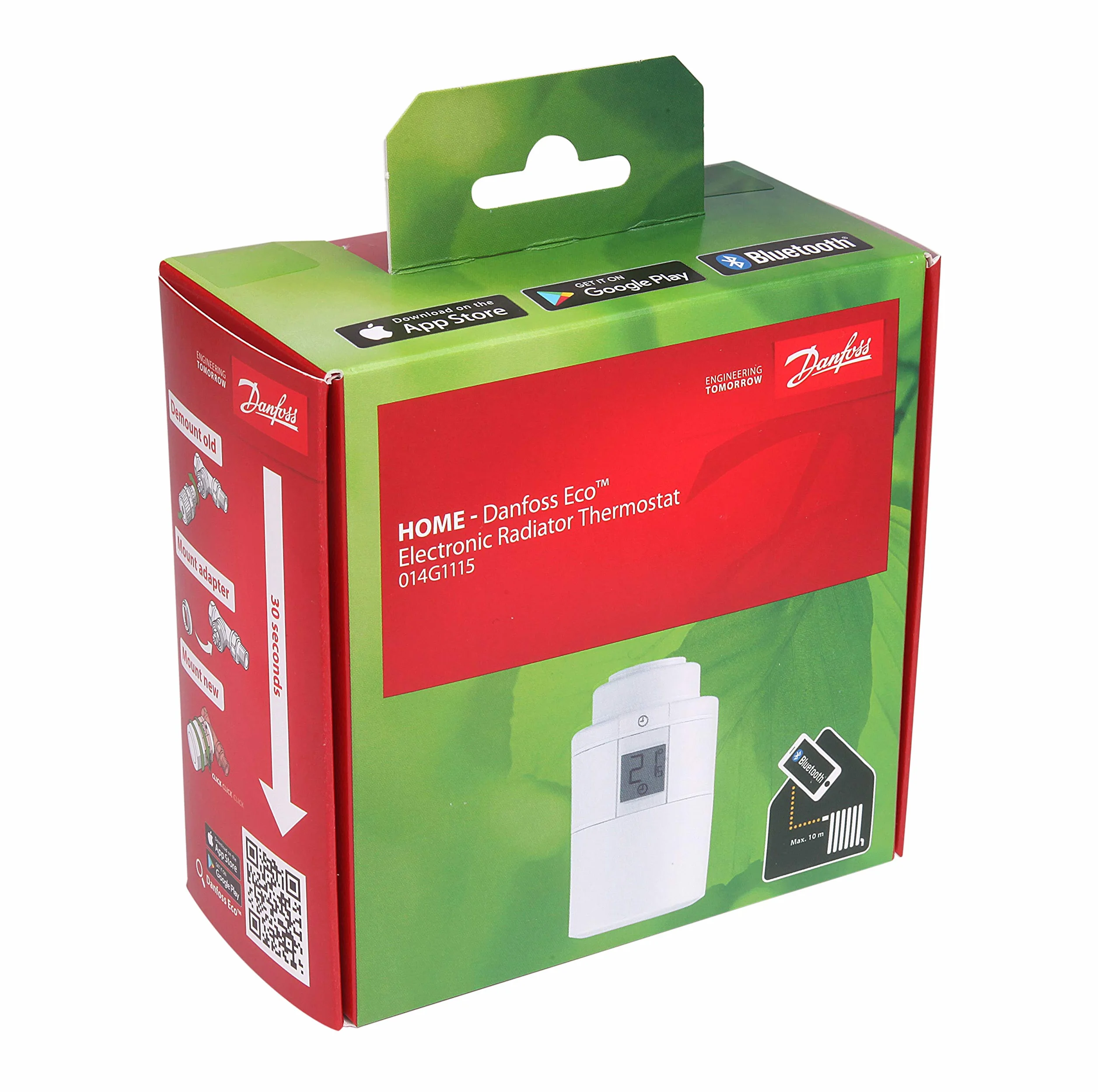 Danfoss Eco Inteligentny Termostat, Biały, ‎11,5 x 5,5 x 11,5 cm; 250 g