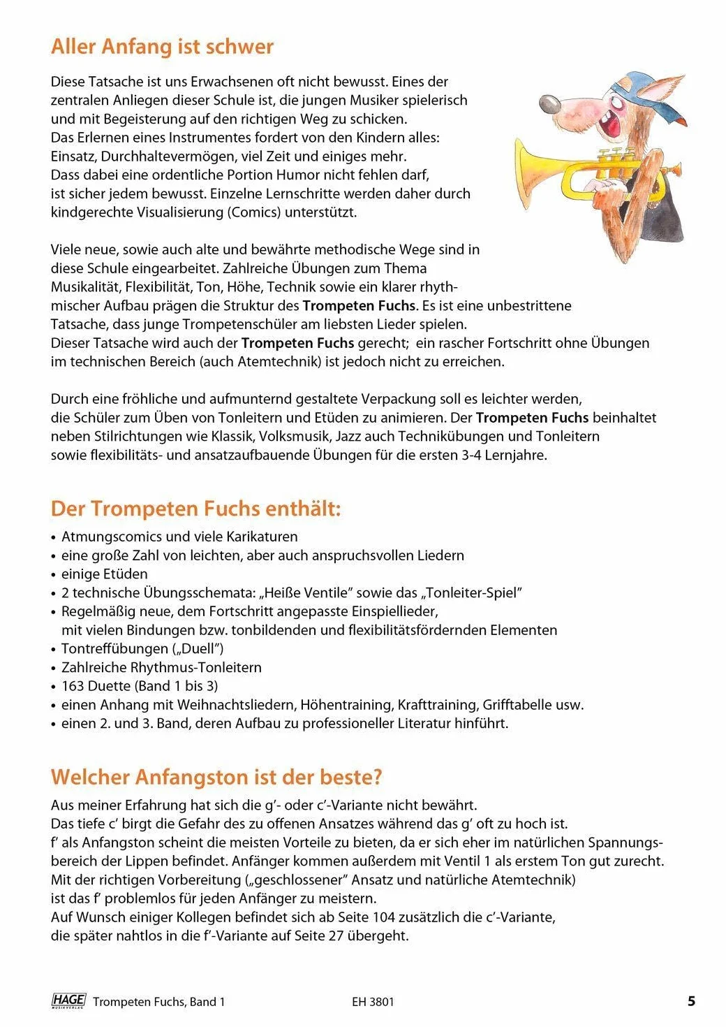 Trompeten Fuchs Band 1: Die geniale und spaßige Trompetenschule. Auch geeignet für Flügelhorn, Kornett oder Tenorhorn