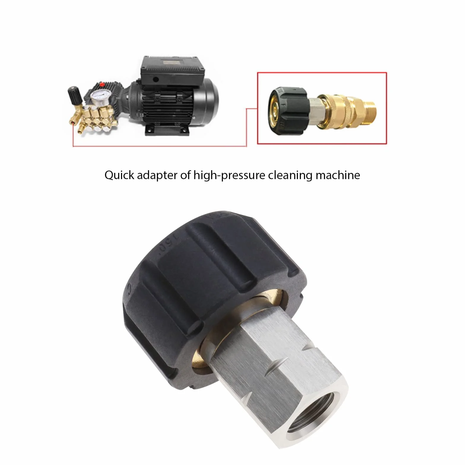 ECSiNG Adapter do myjki ciśnieniowej żeński metryczny M22 do 1/4 cala żeński NPT montaż metalowy adapter węża myjki ciśnieniowej gniazdo szybkiego połączenia