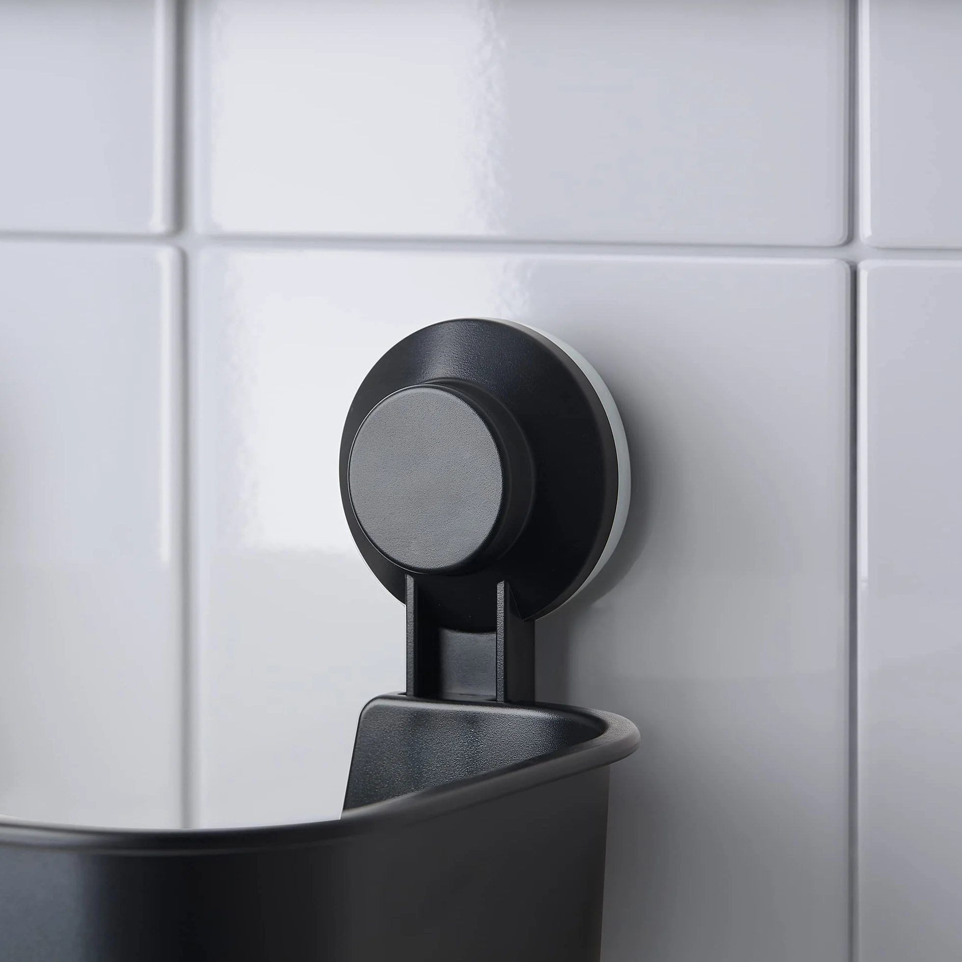 Kosz IKEA z przyssawką, czarny (TISKEN)