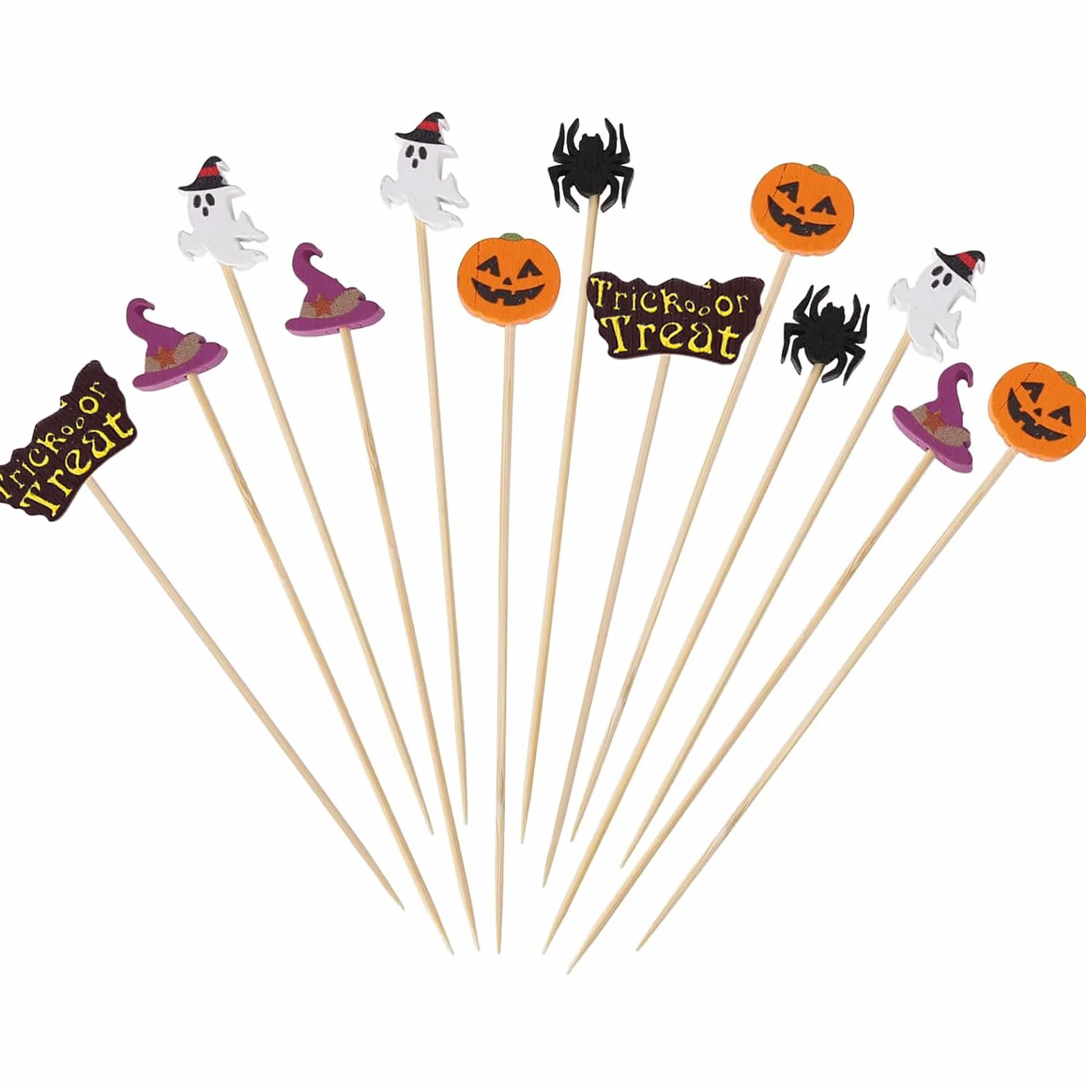 ENLACE Szaszłyki koktajlowe drewniane 100 sztuk dekoracja Halloween