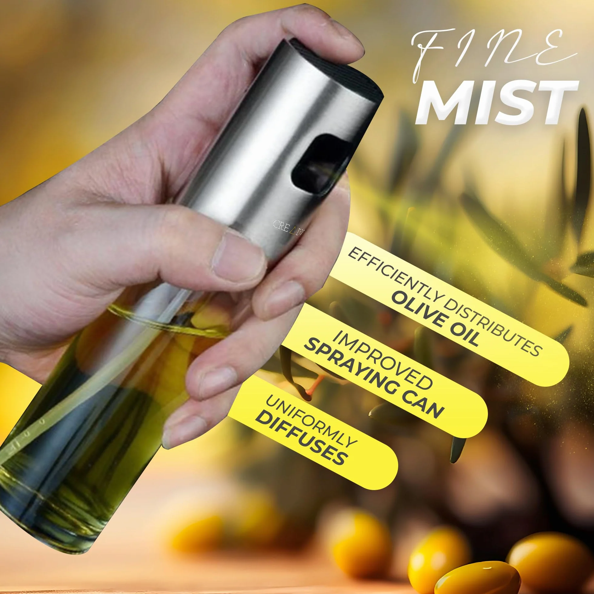 CREADY® Dozownik oleju w sprayu ze stali nierdzewnej 100 ml
