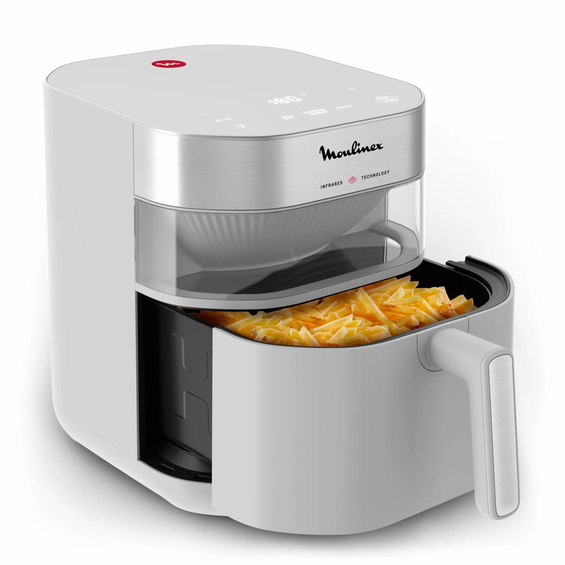 Moulinex Easy Fry Infrared frytkownica na powietrze 7 l technologia podczerwieni panel cyfrowy nieprzywierający kosz zmywarka okno obserwacyjne 8 trybów