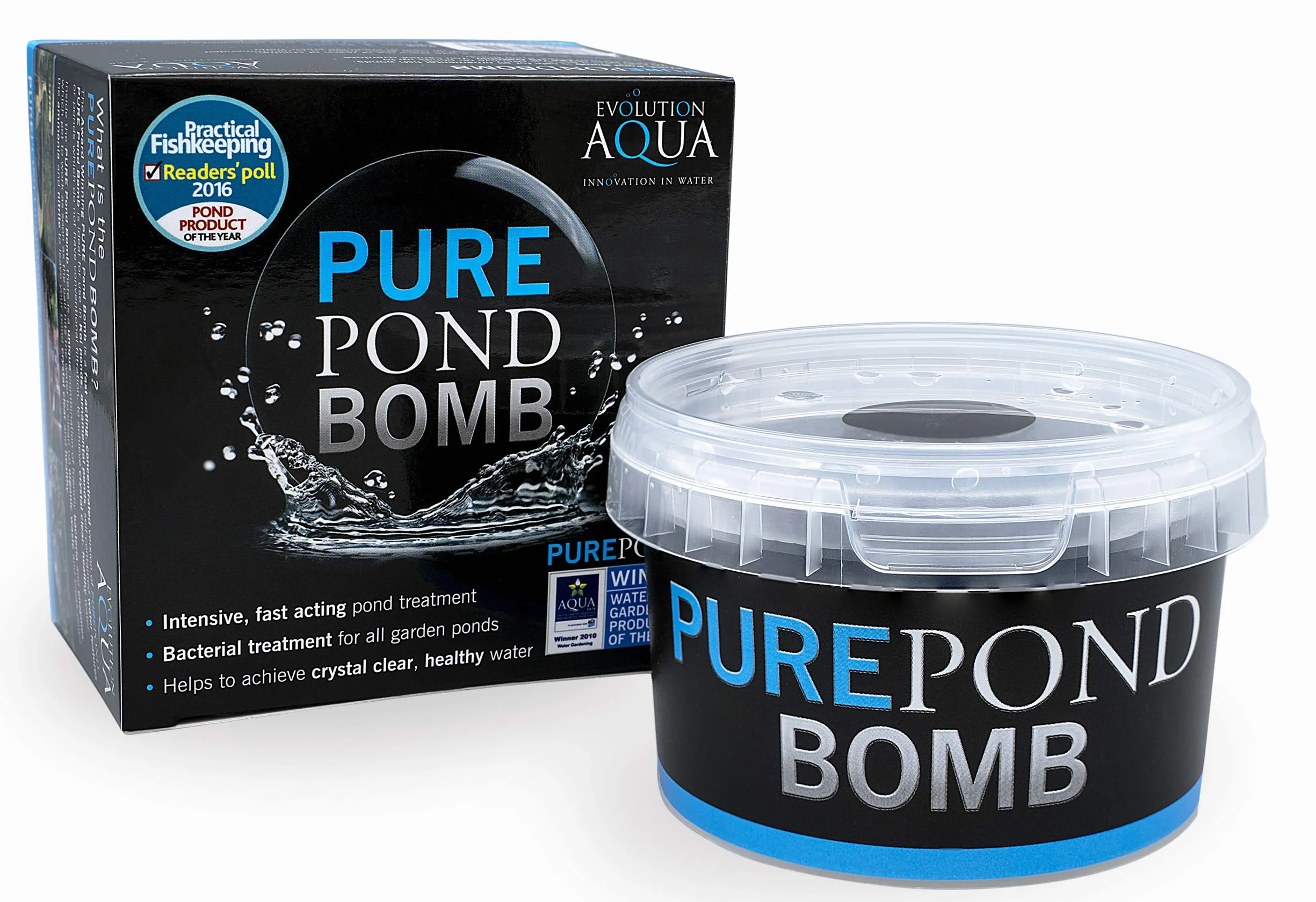Evolution Aqua Pure Pond Bomb do stawów o pojemności do 20 000 litrów, bakterie filtrujące i enzymy jako biostarter do stawu, pielęgnacja stawu