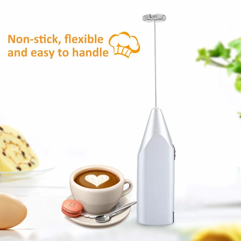 Elektryczne Ręczne Spieniacze do Mleka, Spieniacz do Kawy Trzepaczka do Spieniania Mleka, Mini Elektryczne Trzepaczka do Jajek, Elektryczny Spieniacz do Kawy, Latte, Cappuccino, Matcha i Gorącej Czeko
