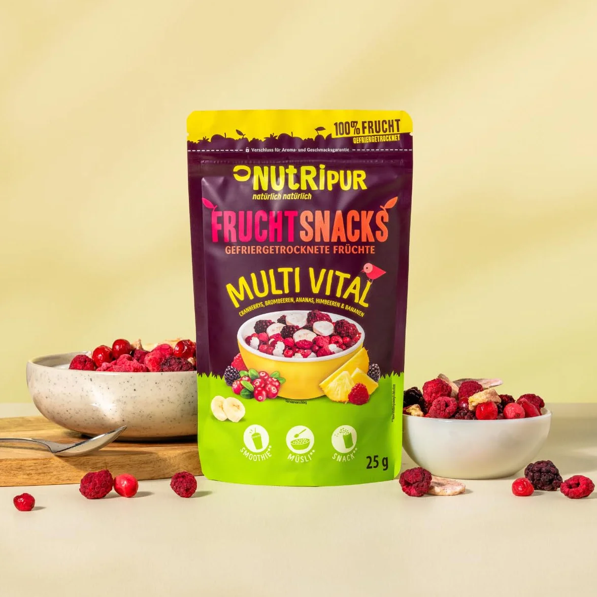 Mieszanka owoców mrożonych Multi Vital 100 g suszone jagody bez cukru 100% owoców