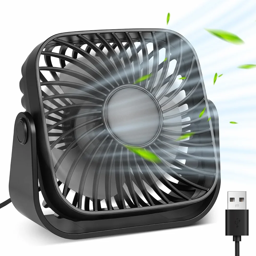 AXFEE Wentylator stołowy USB 4 cale 360° 3 prędkości