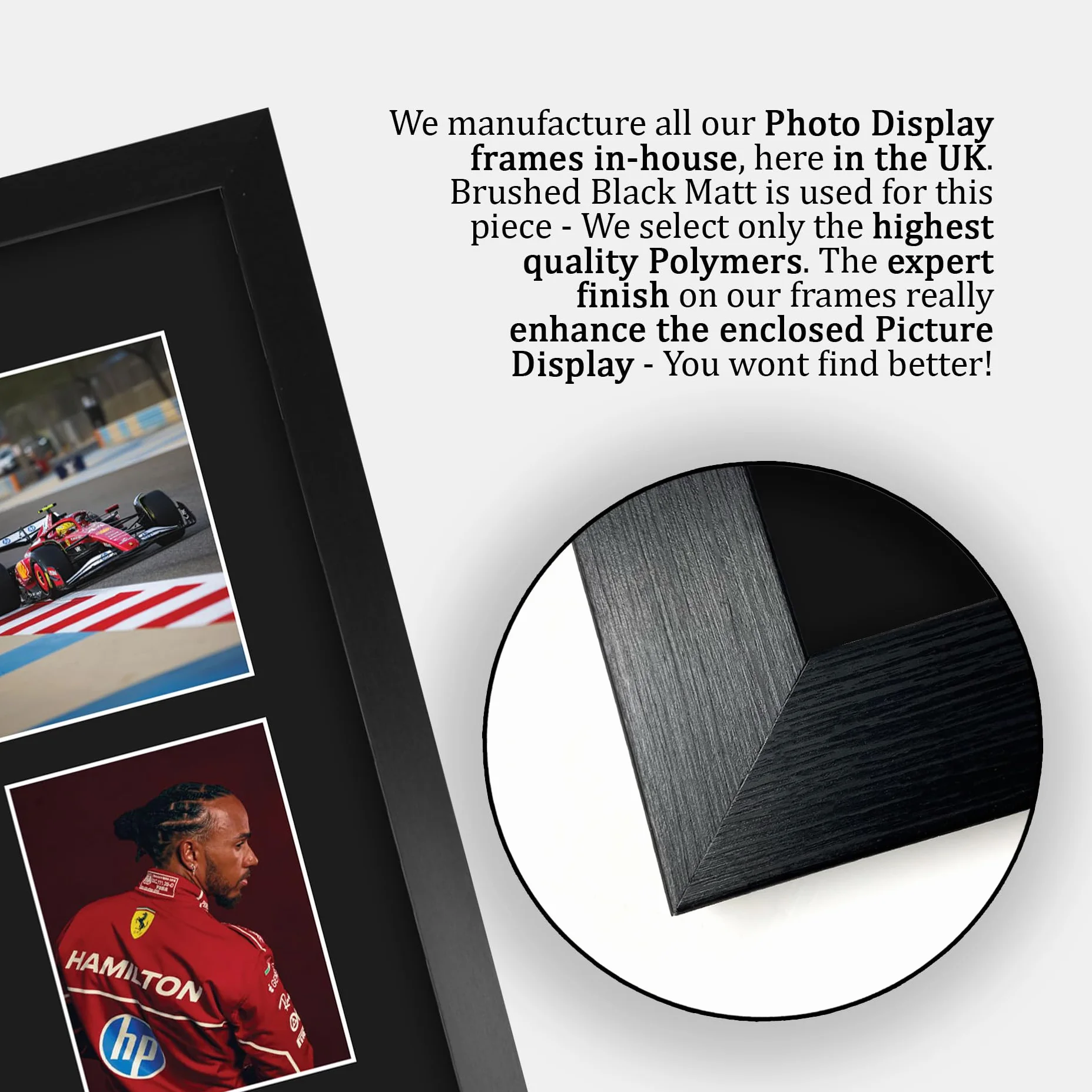 HWC Trading Lewis Hamilton Ferrari Prezenty Z Nadrukiem Podpisane Zdjęcie Z Autografem Dla Fanów Wyścigów F1 Formuły 1 - A3 Oprawione