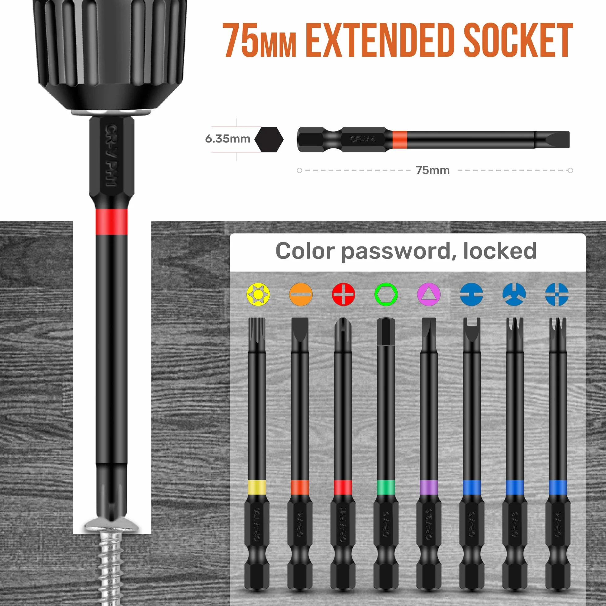 Hi-Spec 36-Częściowy Zestaw Bitów do Wkrętarki Akumulatorowej – Zestaw Narzędzi 75 mm bity Sześciokątne Torx, Square, Xzn – Praktyczna Skrzynka na bity do Elektronarzędzi