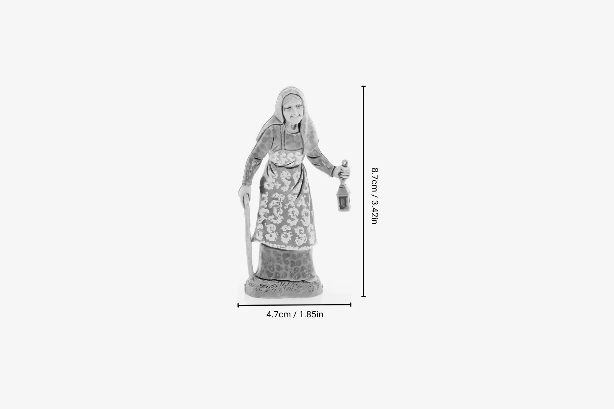 Moranduzzo Stara kobieta z latarnią do szopki 10 cm w skali 1:20 - Niezniszczalne figurki szopki - styl 700", ręcznie wykończony obraz, oficjalny produkt, wyprodukowany we Włoszech, rzeźbiarz M. Landi