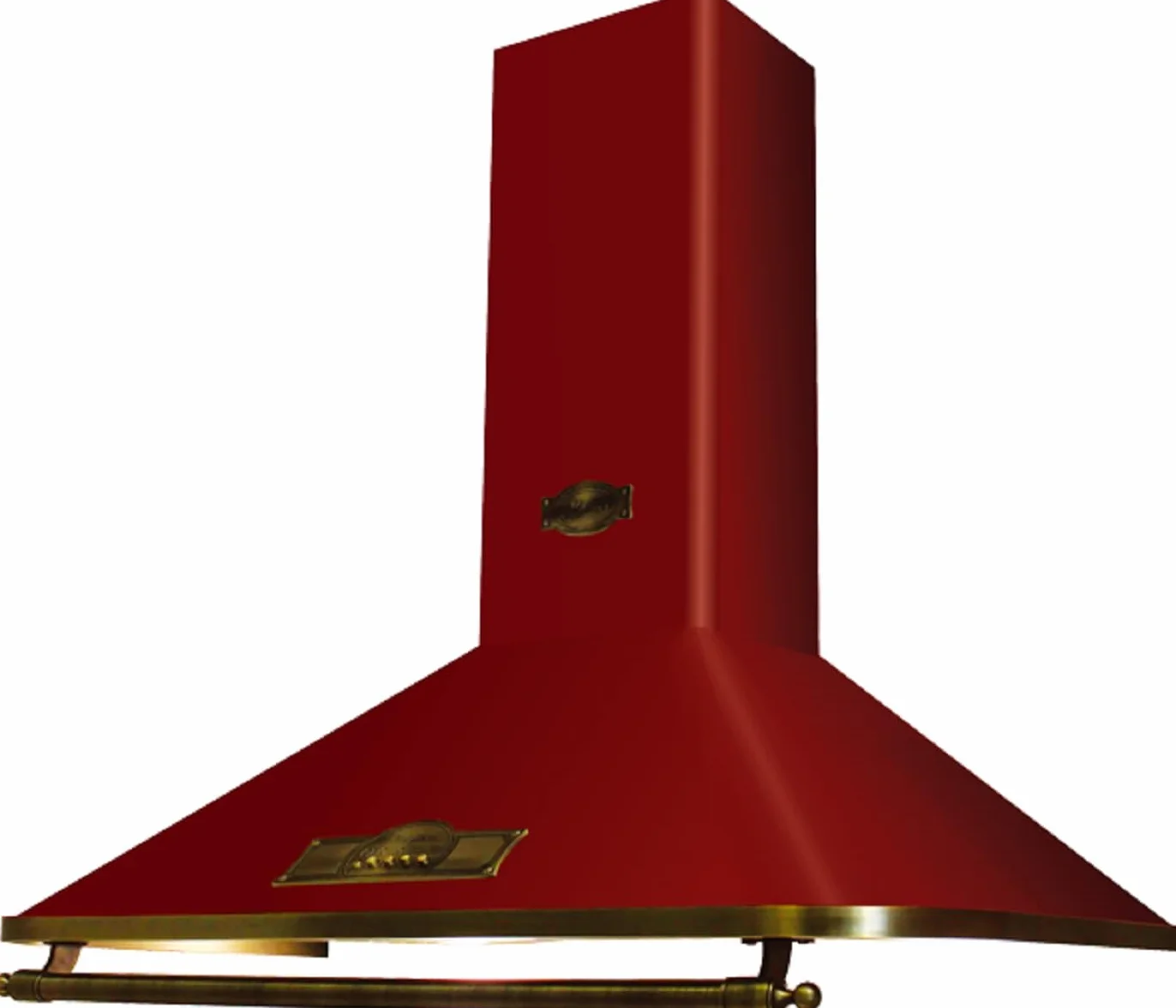Kaiser EMPIRE Retro designerski okap kuchenny 90 cm, A 9315 czerwony | okap ścienny 910 m³/h | okap kominowy bordowy / uchwyt – brąz | okap kuchenny wraz z zestawem obiegowym / wywiewnym powietrzem do