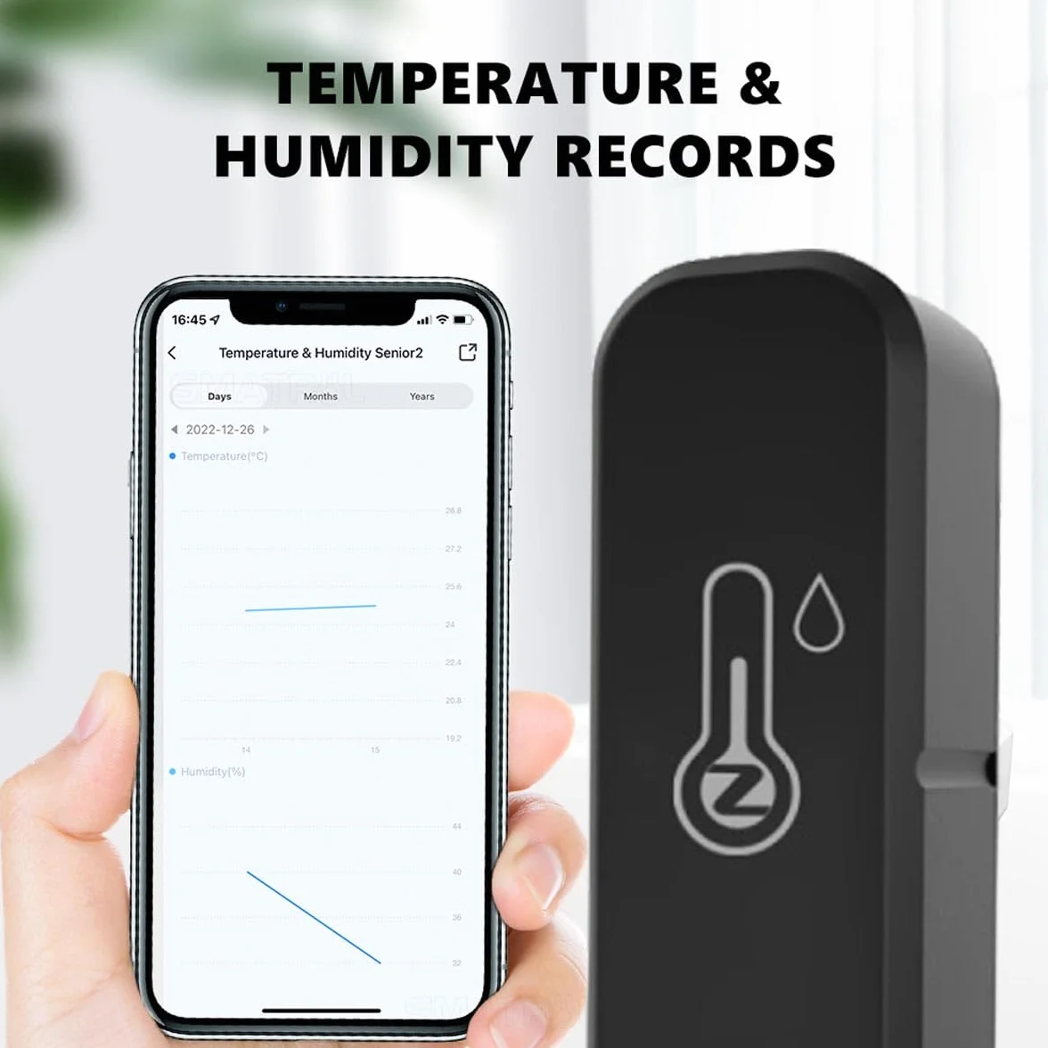 Inteligentny czujnik temperatury i wilgotności powietrza Zigbee z alarmem zdalnym