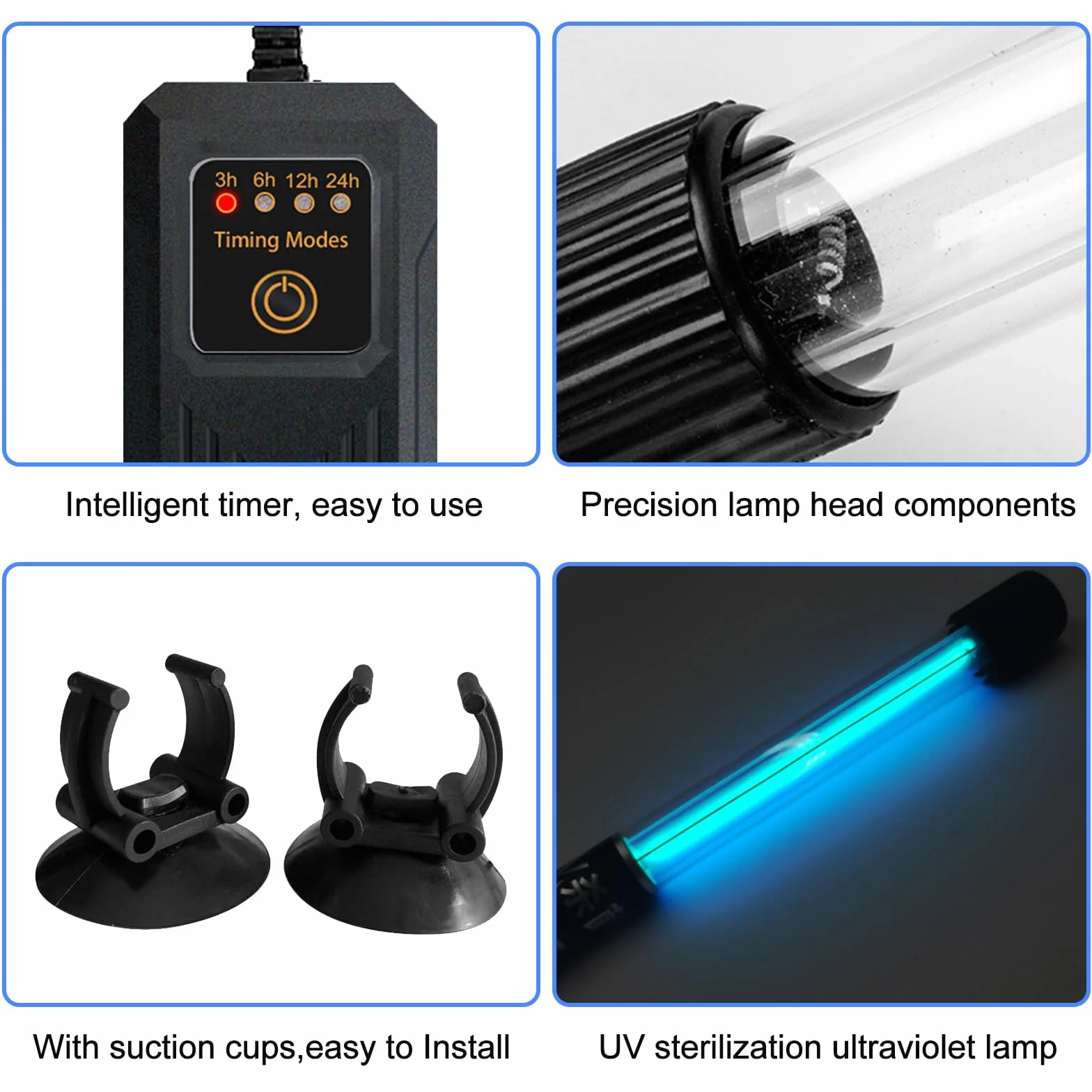 Lampa sterylizująca UV do akwarium, 13 W, sterylizator UV, wodoodporny sterylizator UV, sterylizator UV, do czyszczenia akwariów, basenów, miska na ryby