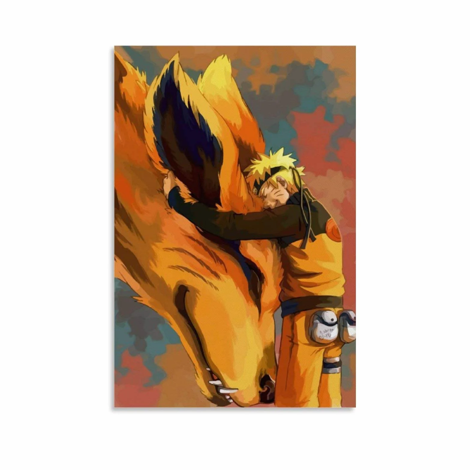 FANFF Urocze anime Naruto Kurama plakat dekoracyjny obraz na płótnie sztuka ścienna salon plakaty sypialnia obraz 16 x 24 cale (40 x 60 cm)