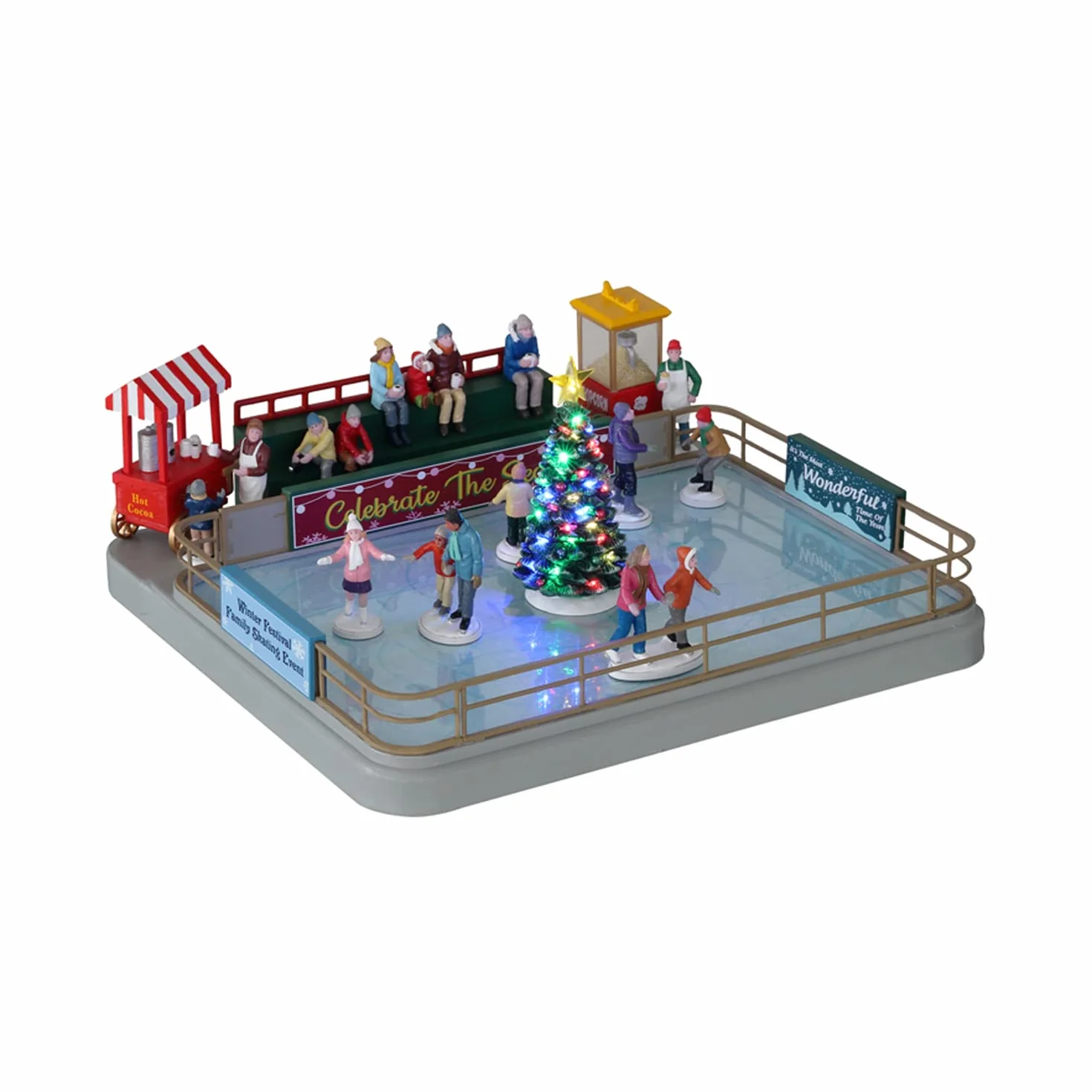 Lemax Vail Village-Sights & Sounds: Outdoor Skating Rink-(14871-UK), wielokolorowy
