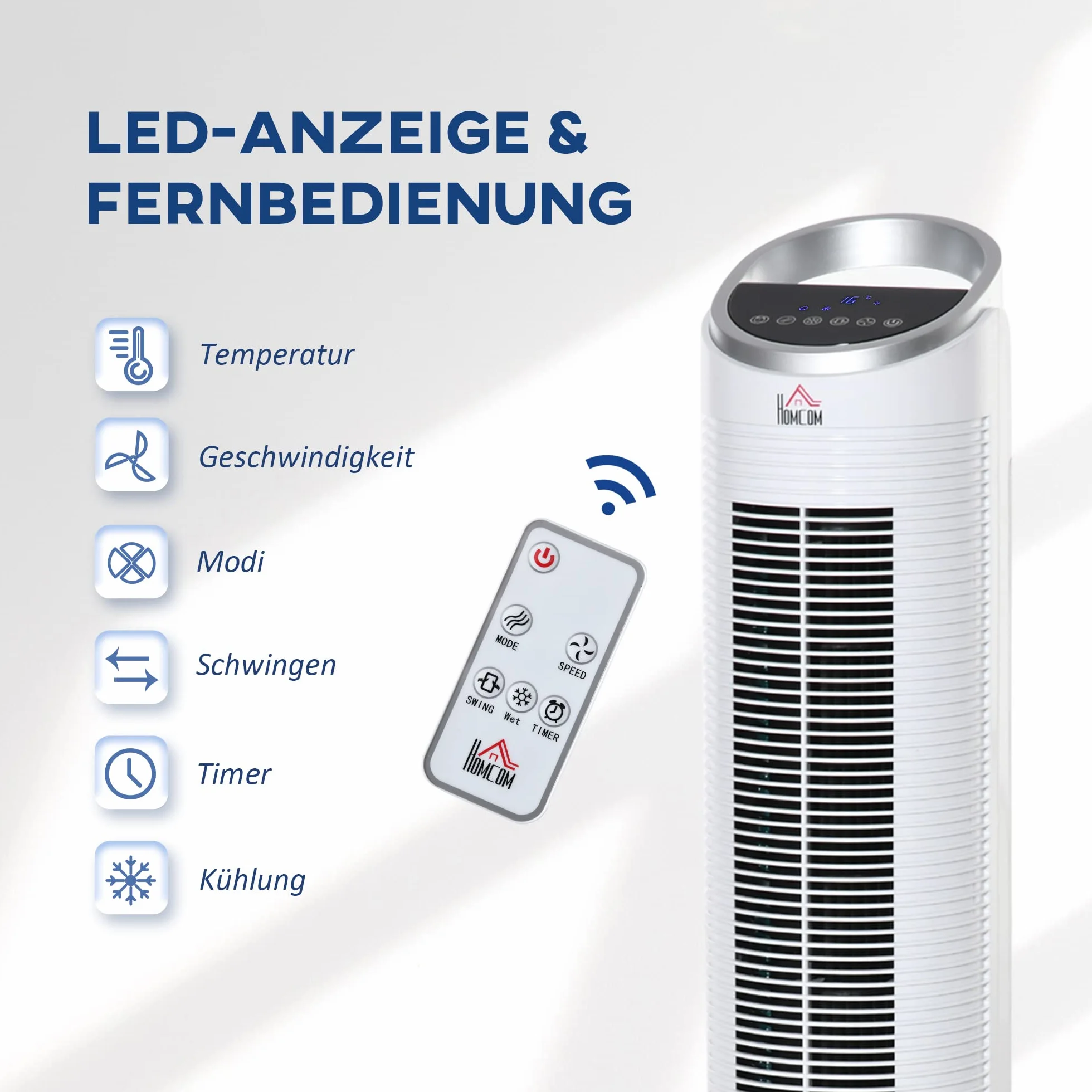 HOMCOM klimatyzator z chłodzeniem wodą, biały, szer. 60 Ø 30 x wys. 100,8 cm