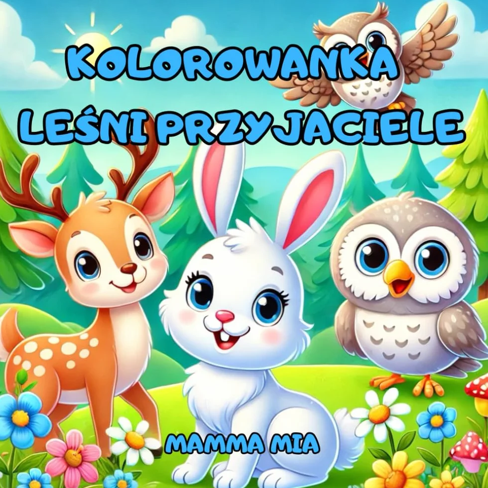 KOLOROWANKA DLA DZIECI LEŚNI PRZYJACIELE: Urocza kolorowanka dla dzieci pełna leśnych zwierzątek!