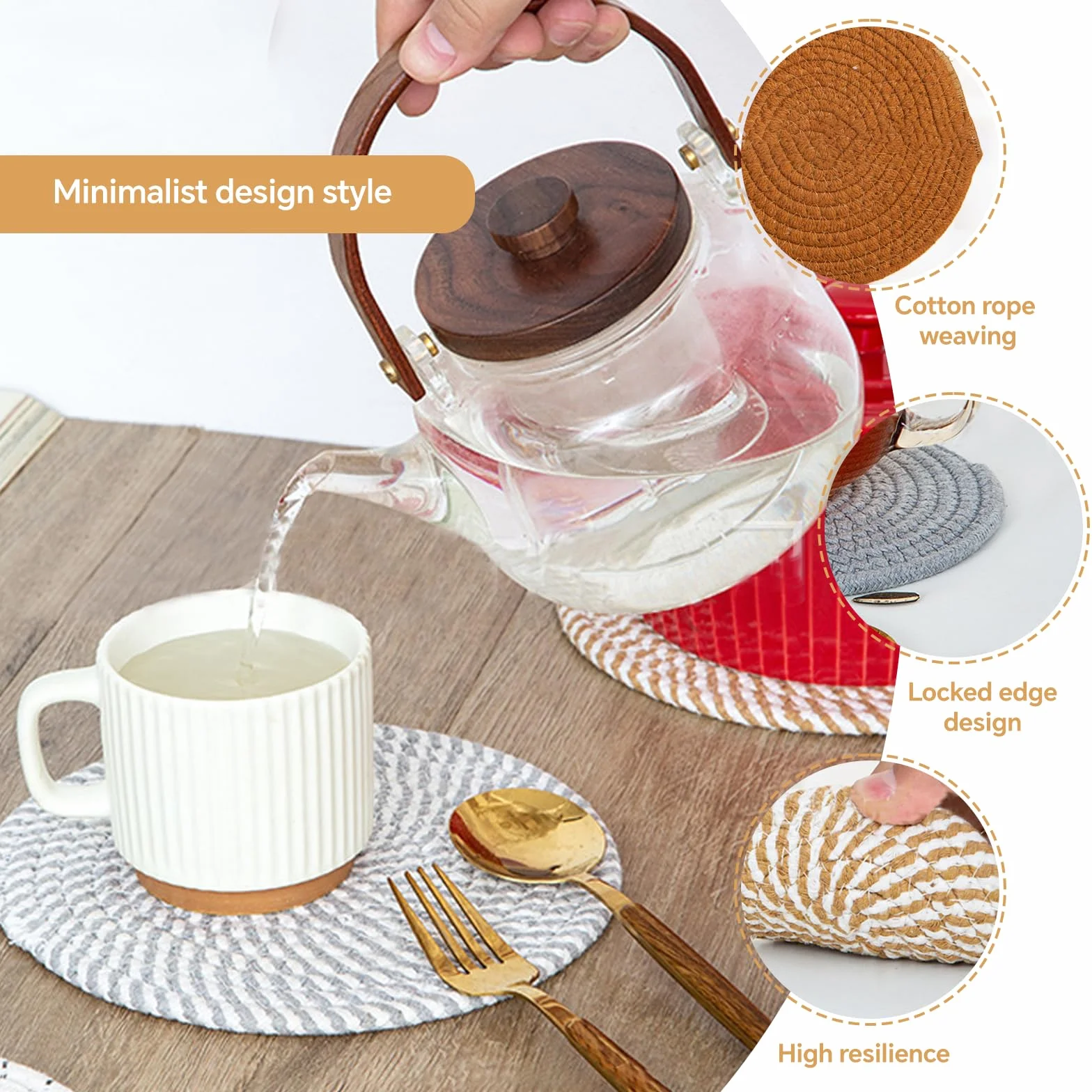Podkładki pod garnki okrągłe 18 cm zestaw 4 sztuk