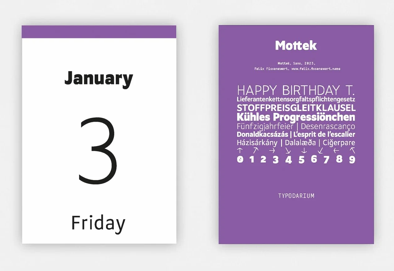 Typodarium 2025 /anglais/allemand: A 365 Day Type Calendar