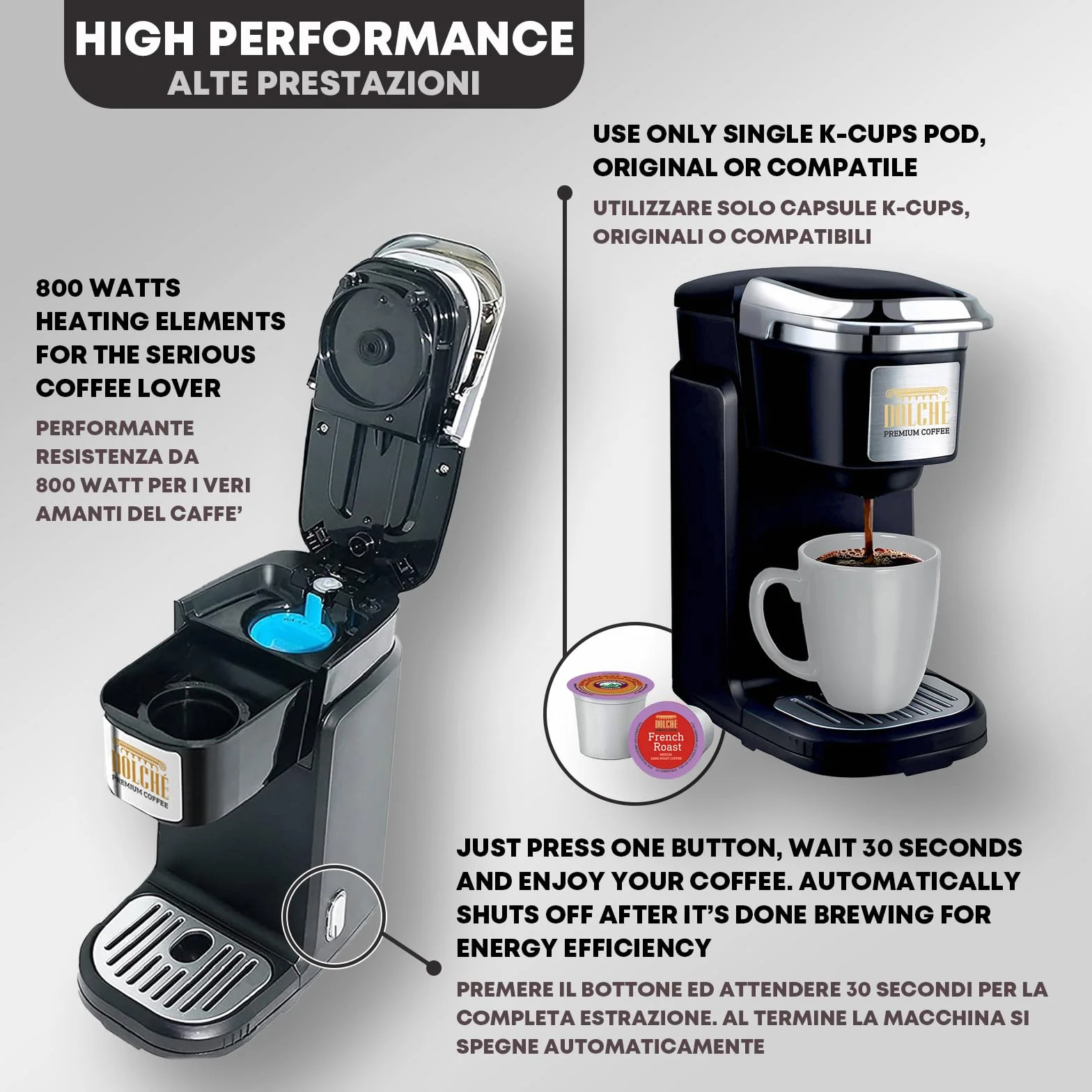 Dolché ONE Maszyna do Kawy Keurig 2.0 Kompatybilne Kapsułki