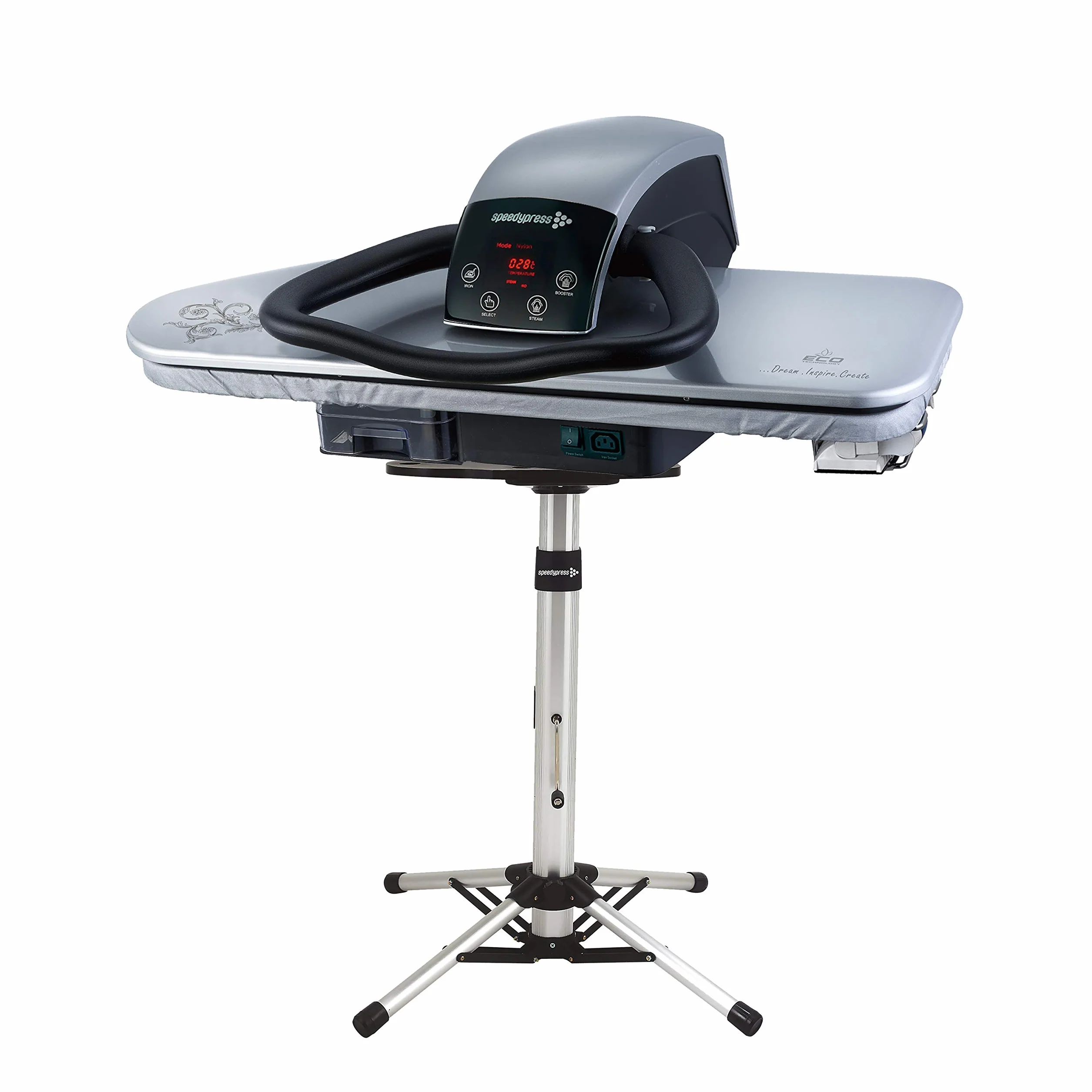 Speedypress Prasa do prasowania parowego 81HD - srebrna/czarna wytrzymała profesjonalna 81 cm ze stojakiem