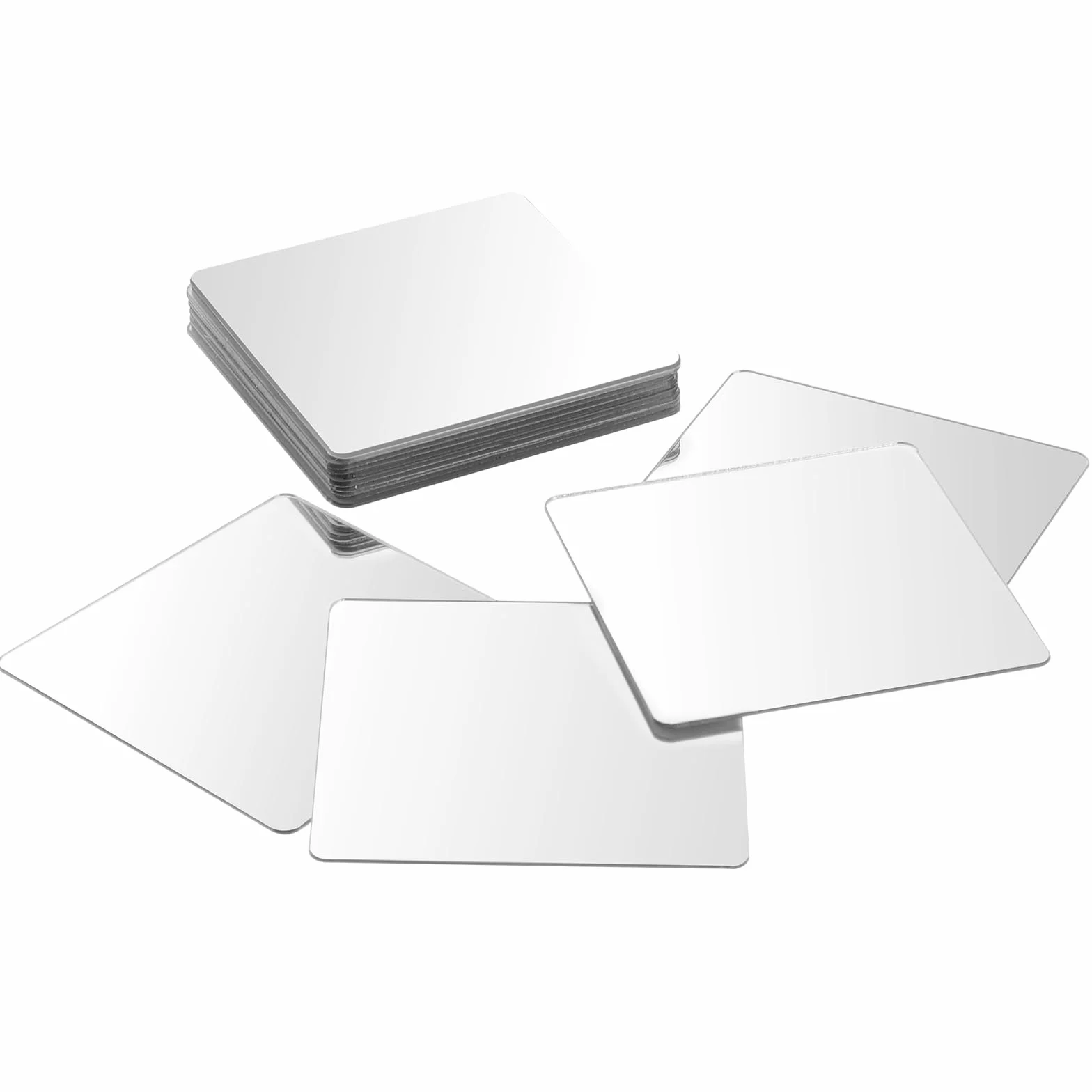 Akrylowe kwadratowe lustro w rozmiarze mini, 5 x 5 cm, samoprzylepne małe lustra do rękodzieła, akrylowe naklejki ścienne na ścianę i stół, projekty domowe DIY, dekoracje, artykuły artystyczne i