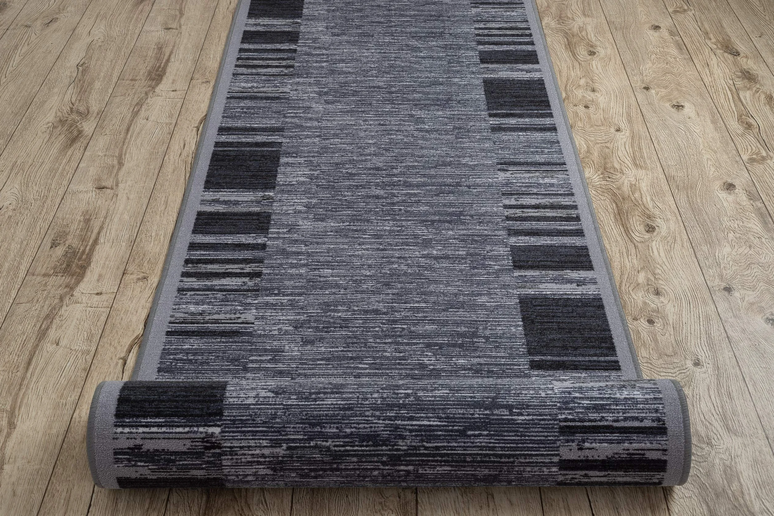 rugsx Adagio antypoślizgowy bieżnik dywanowy szary - nowoczesny krótki włos do kuchni, korytarza i salonu, towar sprzedawany na metry, 80x110 cm