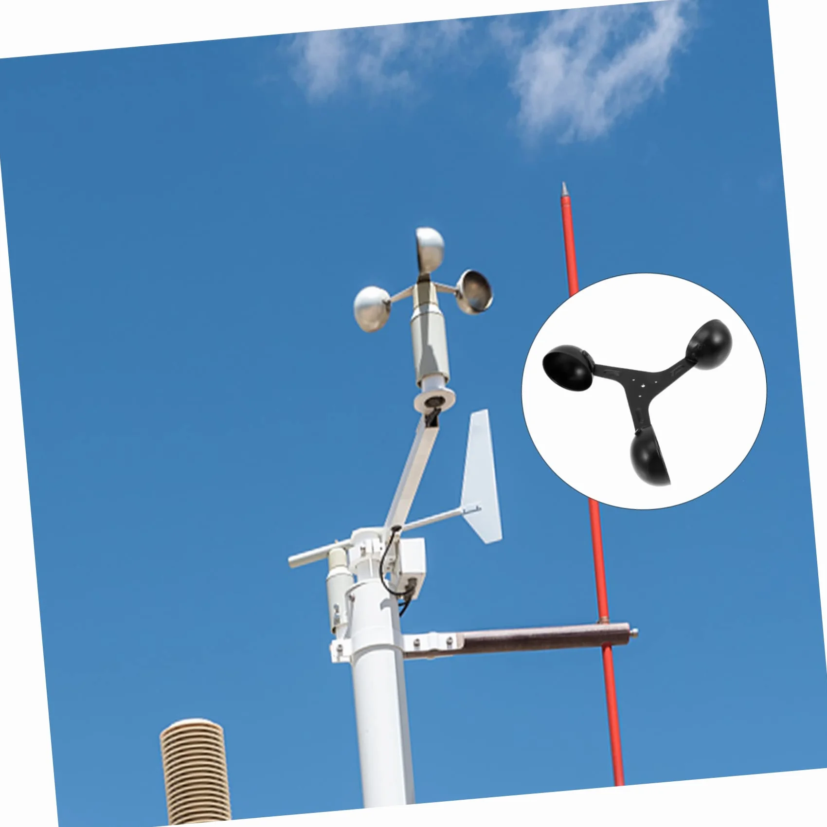 VANZACK Czujnik Wiatru Cup Anemometr Do Pomiaru Prędkości Wiatru z Wymienny Element Do Stacji Meteorologicznych i Obserwacji Środowiska Lekki i Łatwy Montażu