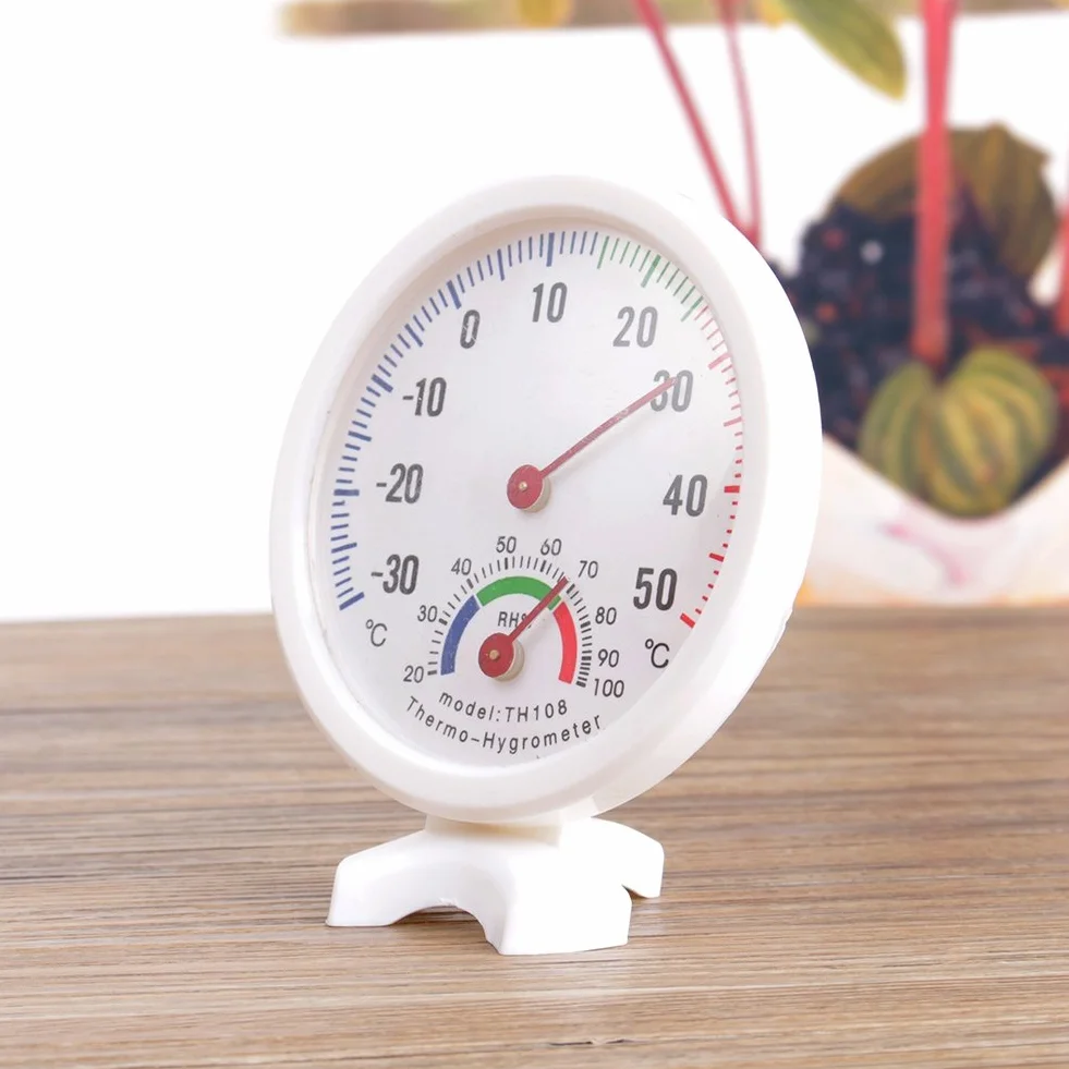 Termometr kuchenny z tarczą do temperatury i wilgotności, srebrny
