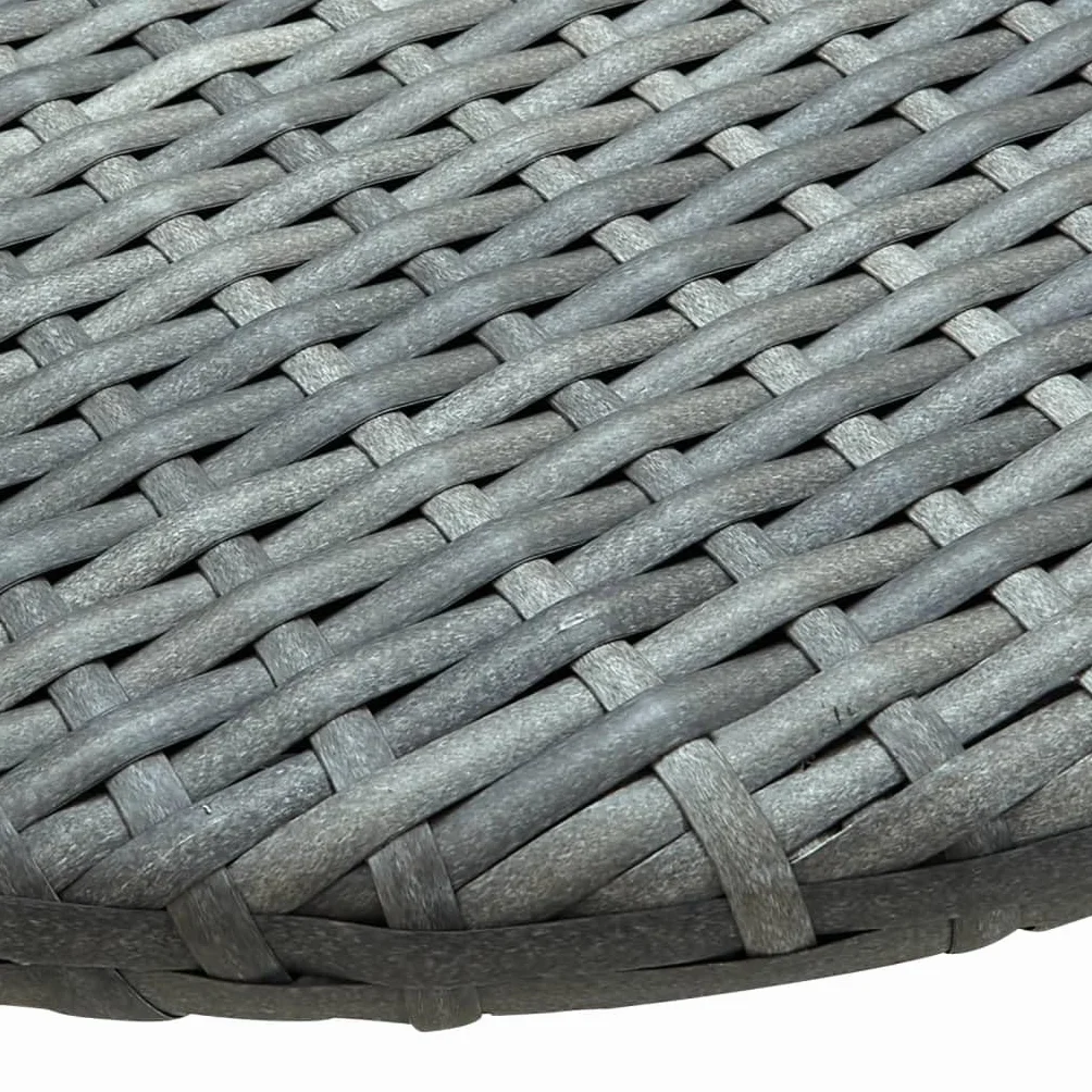 vidaXL Stolik balkonowy, szary, 60x60x40 cm, rattan PE