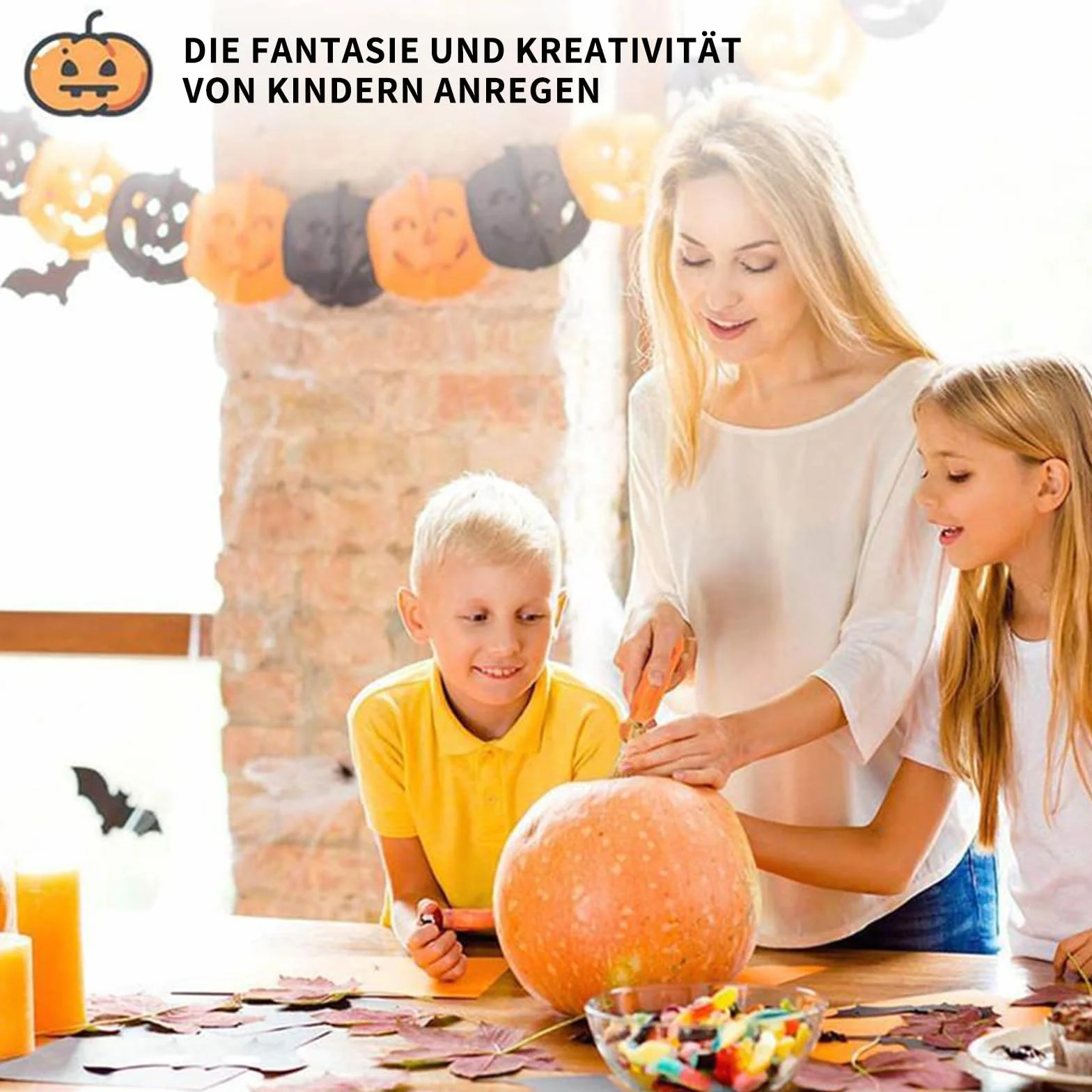 ANBOO Zestaw do rzeźbienia w dyni ze stali nierdzewnej, 10 sztuk, z torbą