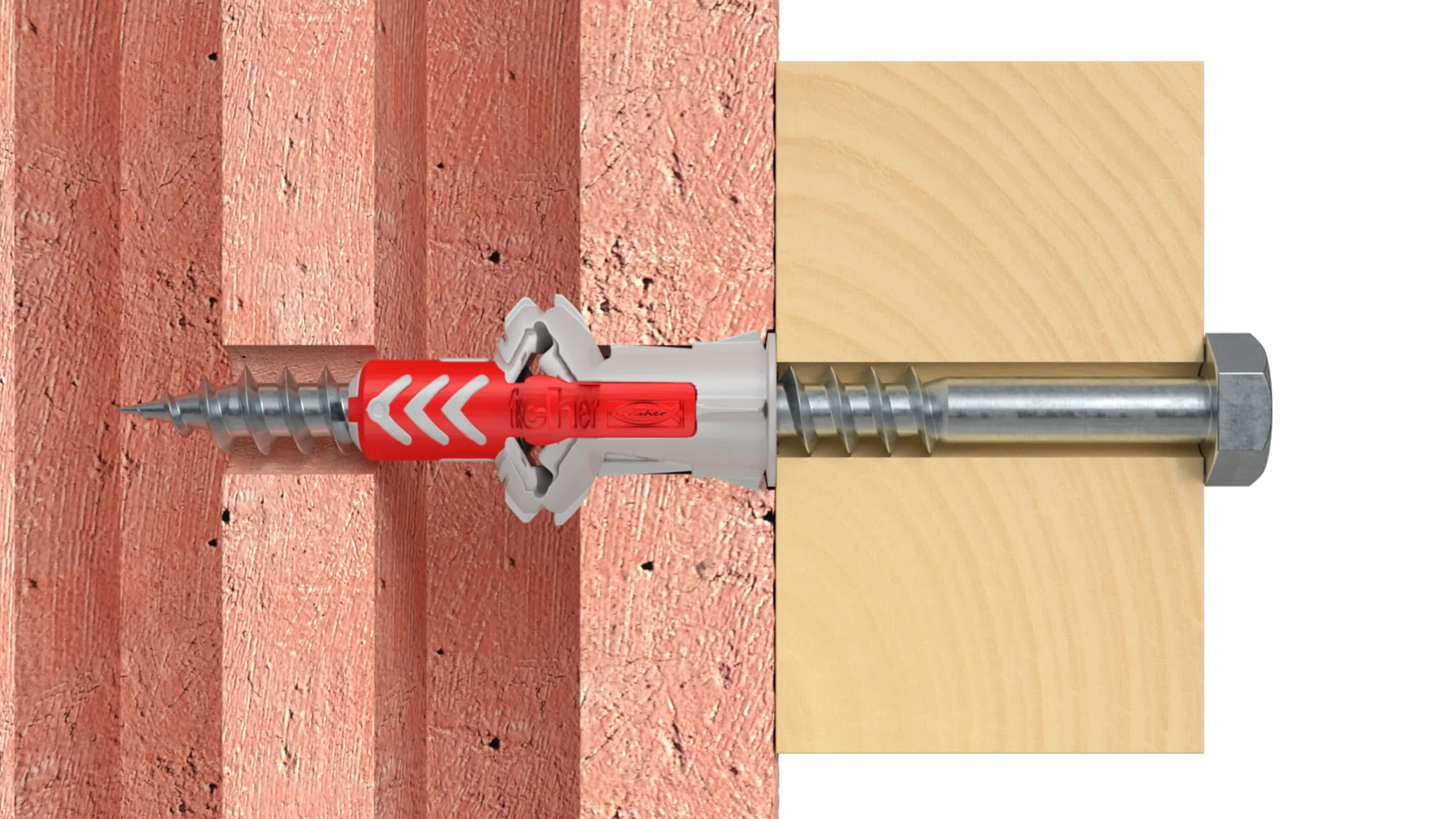 Fischer 537641 Duopower kołki, szare/czerwone, 8 x 40 mm, 100 sztuk