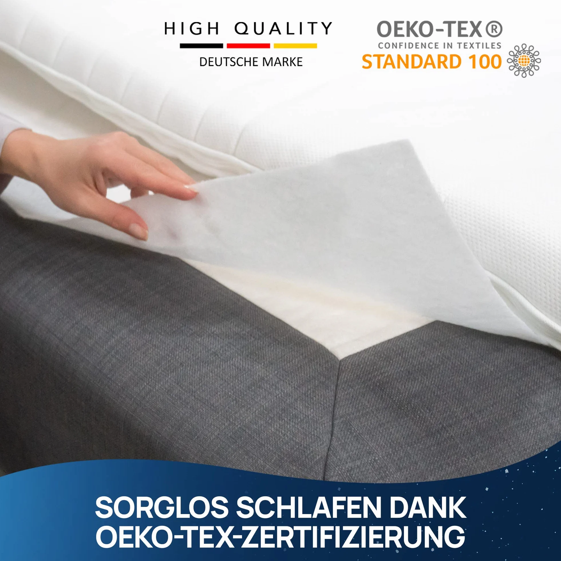 LILENO HOME Antypoślizgowa mata antypoślizgowa do łóżka kontynentalnego (180 x 200 cm) – mata antypoślizgowa jako podkładka pod materac – również jako stoper do dywanów, kolor biały