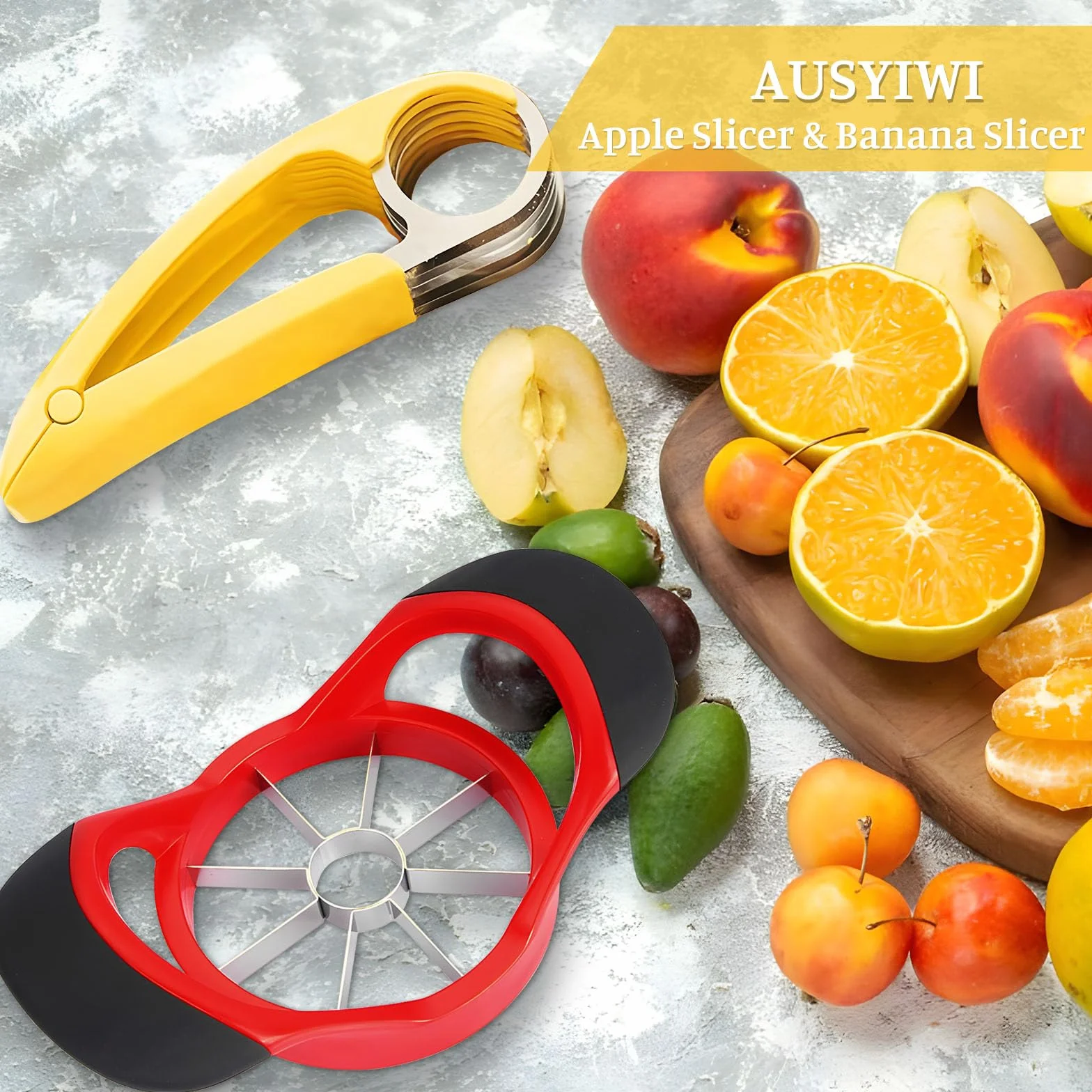 Zestaw do krojenia owoców, wykrawacz do jabłek, krajalnica do bananów, ostrza ze stali nierdzewnej