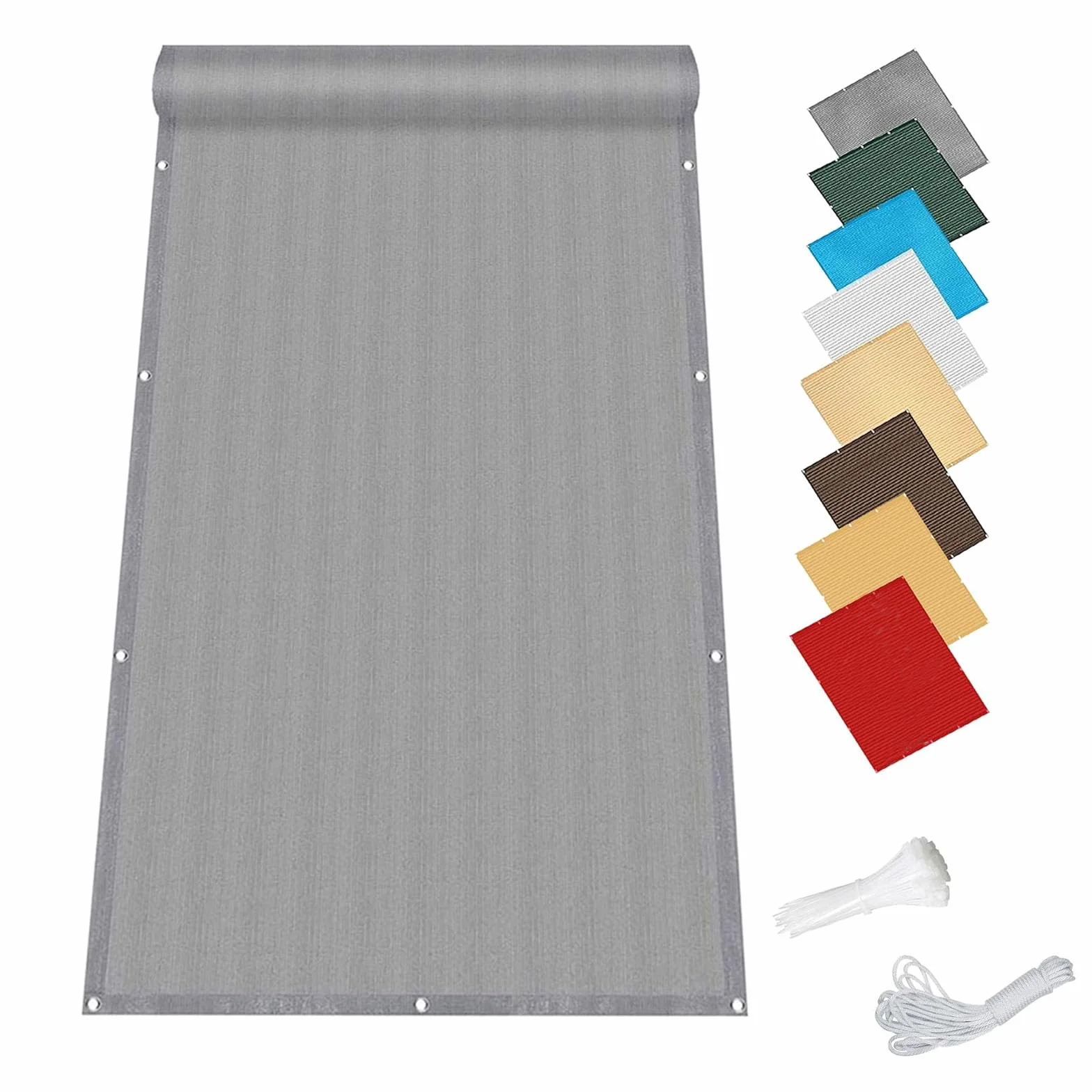 Ogrodzenie Zapewniające Prywatność 60 x 600 cm Osłona Balkonowa, Chroniąca Przed Słońcem I Oddychająca, Z Opaskami Zaciskowymi Ekran Ogrodzenia Balkonowego Do Balkonu, Szary