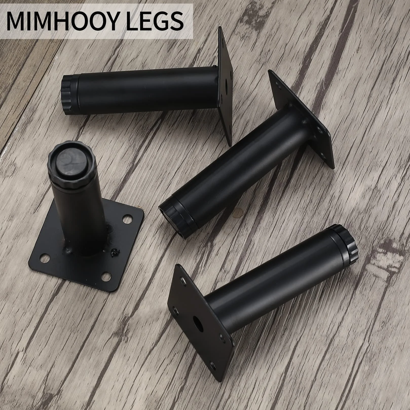 Fulushouxi 4 nogi meblowe, regulowane nóżki meblowe 4 cale / 5 cm, metalowe nóżki do szafy, do mebli, sofy, stołu, krzesła, biurka, kuchni, szafy, nogi (5 cm)