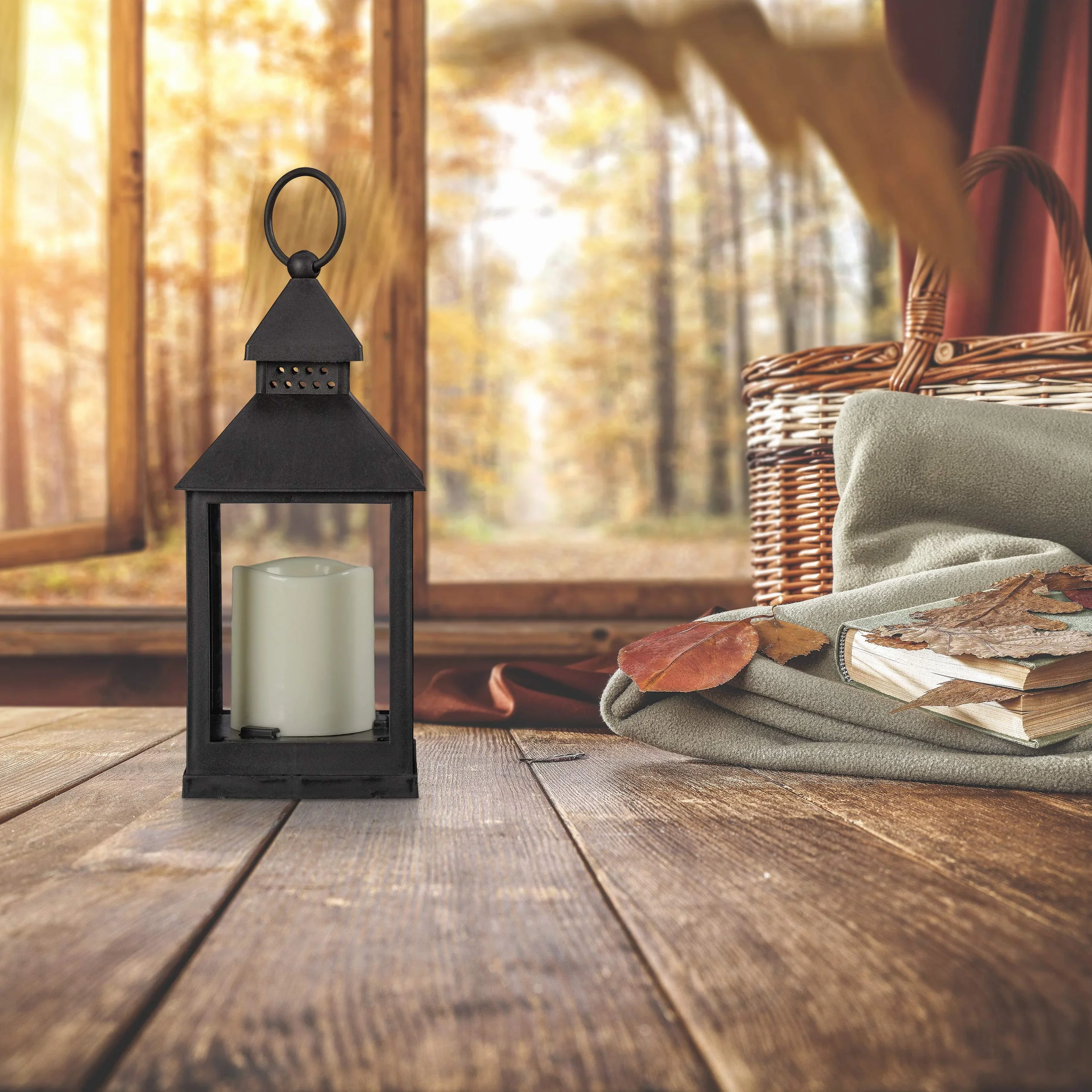 relaxdays Zestaw 2 lampionów LED, świeca z efektem płomienia, odpowiednia na zewnątrz, dawna dekoracyjna latarnia, wysokość: 23 x 30 cm, czarna