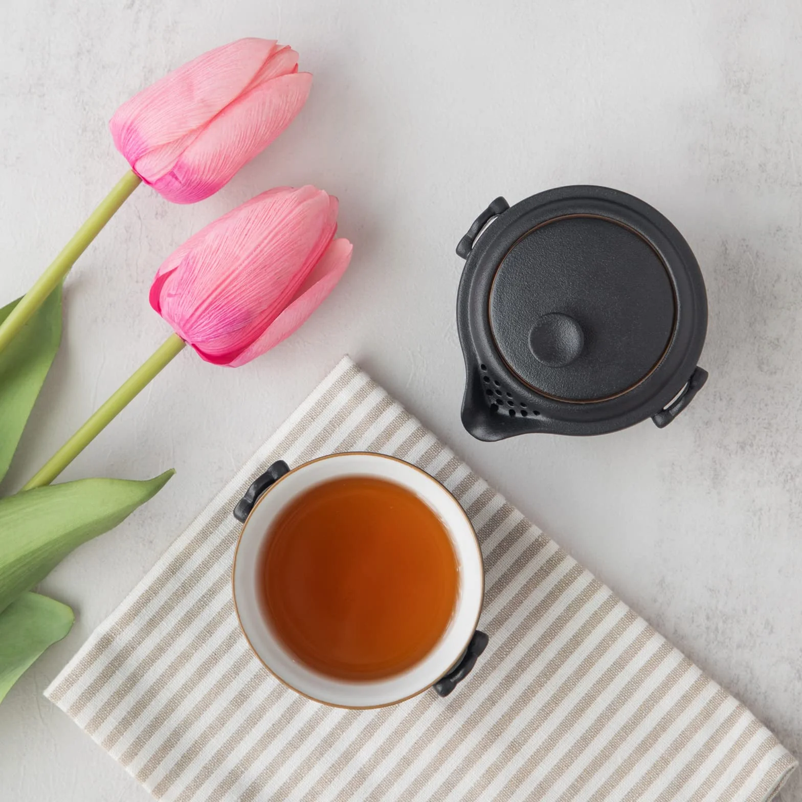HEER Ceramiczny zestaw do herbaty Travel Gaiwan - mały czajniczek do herbaty Kungfu z filiżanką dla jednej osoby, idealny prezent dla miłośników herbaty.