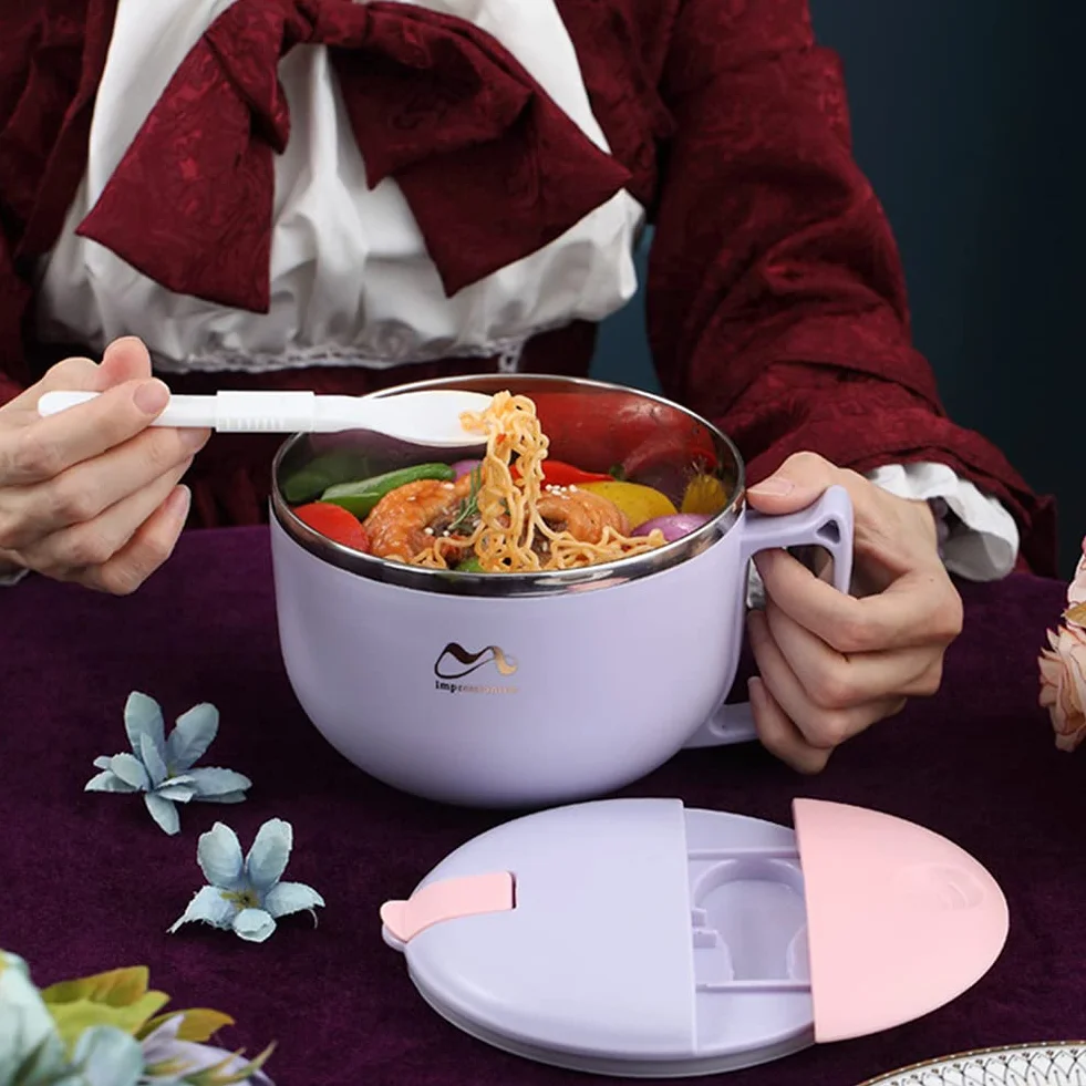 Miska do Ramen 900 ml z Pokrywką Niebieska Mała