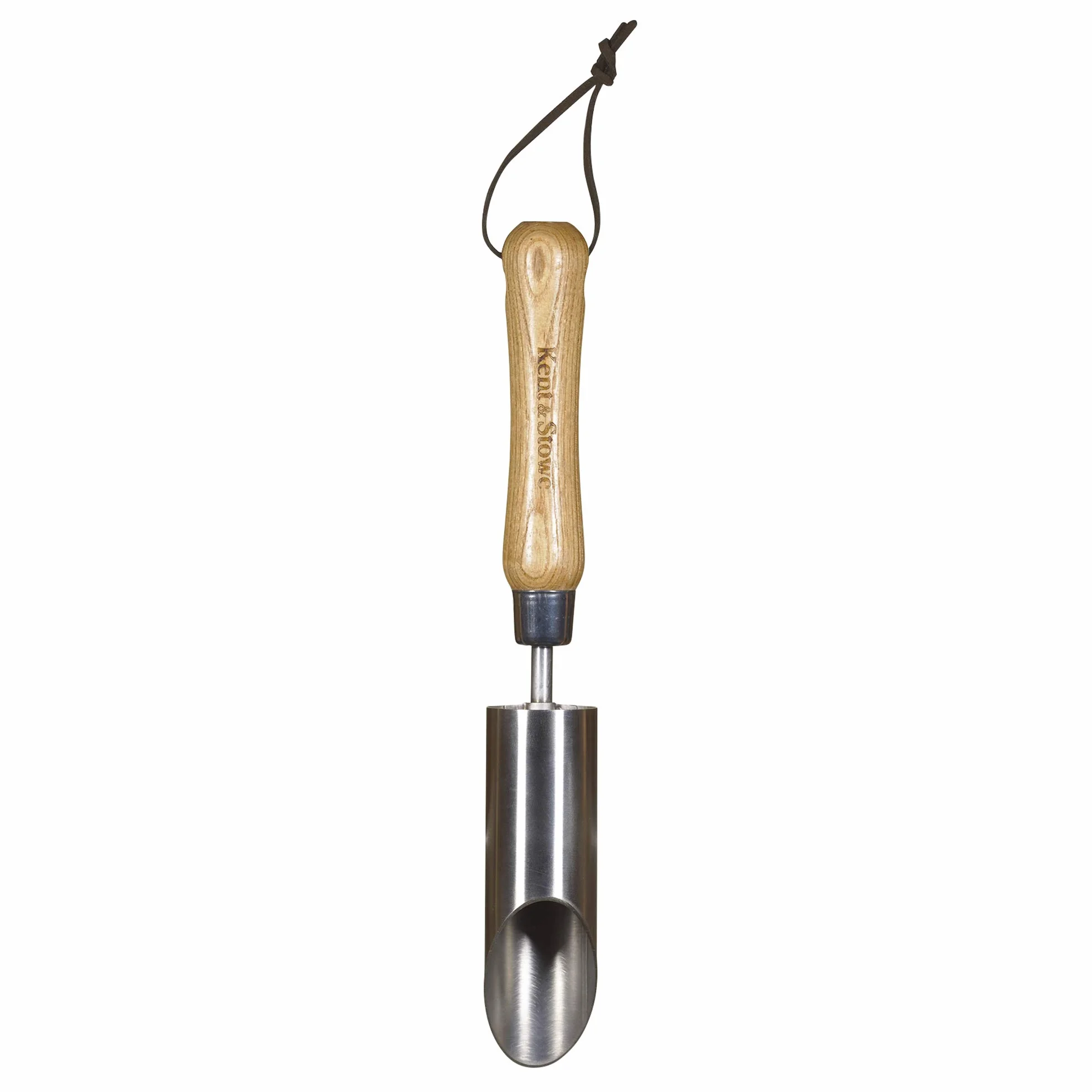 Kent & Stowe Sadzarka do cebuli – sadzarka do cebuli kwiatów ze stali nierdzewnej do równomiernych otworów, szpikulec do cebuli z trzonkiem z jesionu, długość: 30 cm