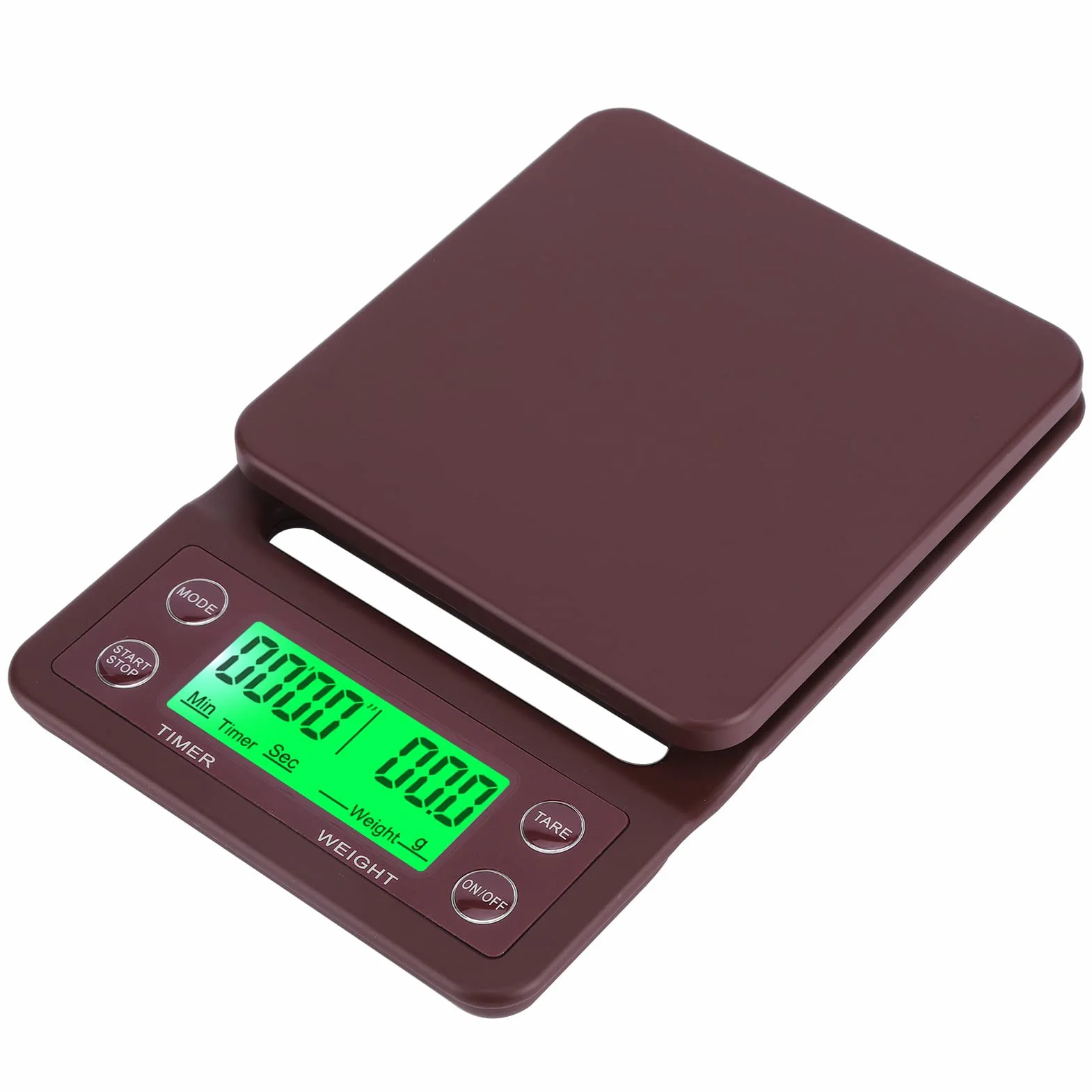 Waga do kawy z timerem, skala espresso do kawy, precyzyjna elektroniczna waga kuchenna do parzenia kawy z wyświetlaczem LCD (wino czerwone 2)