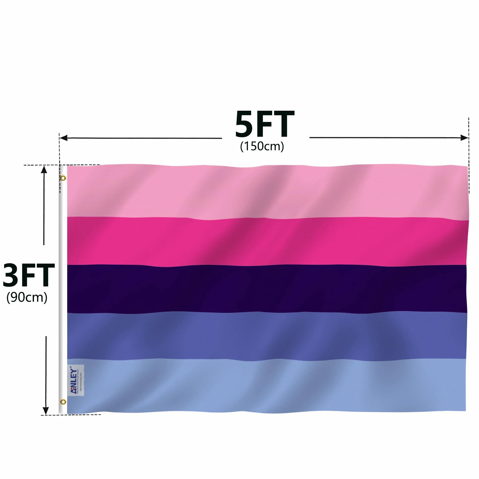 Anley Fly Breeze 3x5 Foot Omnisexual Pride Flag - Żywy kolor i odporność na blaknięcie - Płócienny nagłówek i podwójne szycie - Omniseksualne flagi LGBT Poliester z mosiężnymi przelotkami 3 X 5 Ft