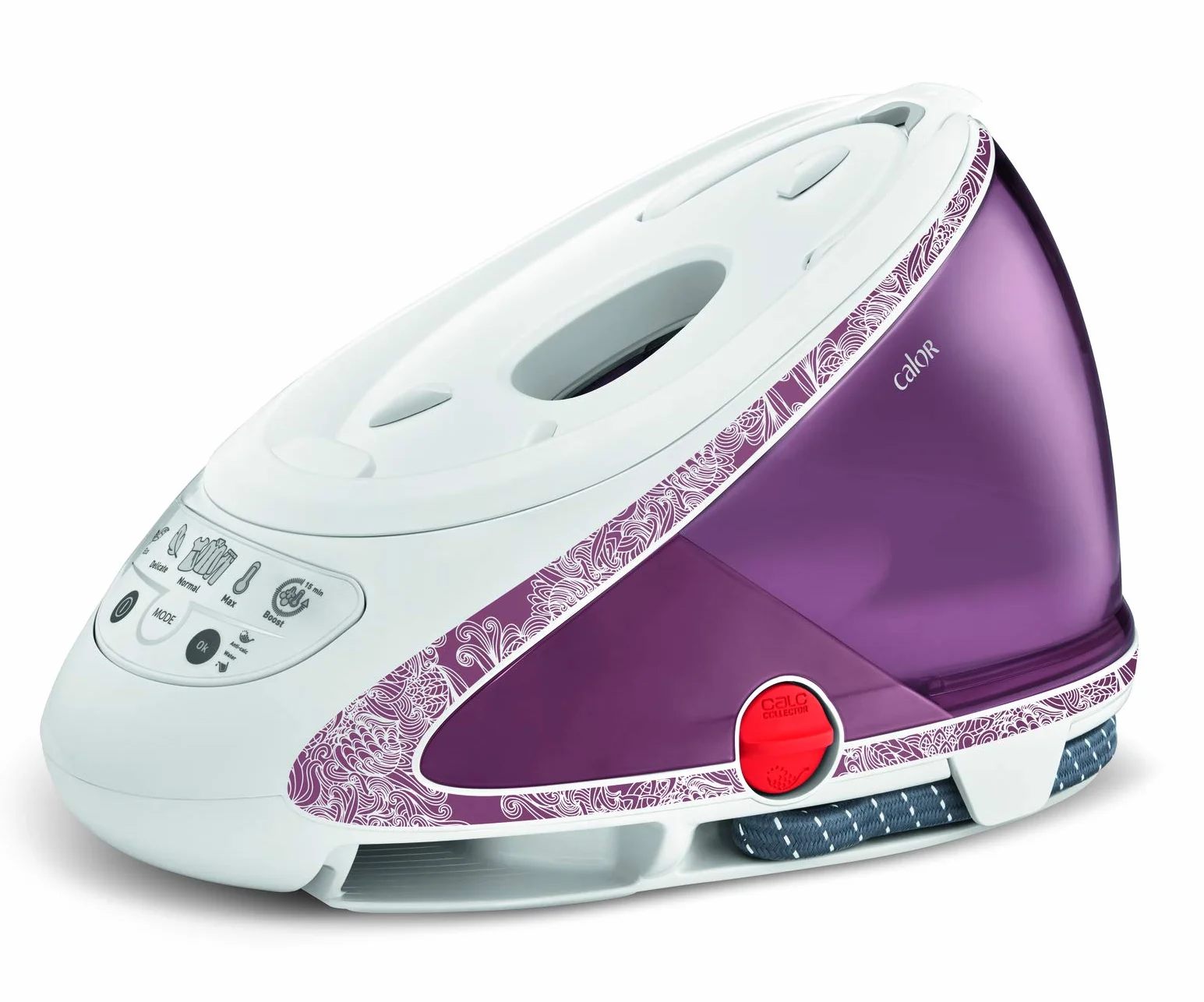 Calor GV9560C0 Pro Express Ultimate wysokociśnieniowa stacja parowa, tworzywo sztuczne, kolor biały, fioletowy