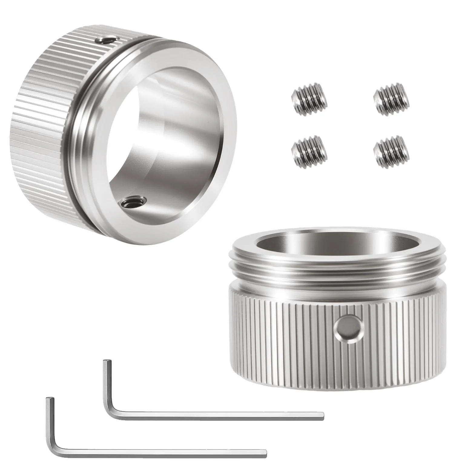 Adapter termostatu grzejnika do zaworów RA ze stali nierdzewnej (2 sztuki) - w zestawie śruby i klucz imbusowy - kompatybilny z Danfoss RA (20-23 mm) na M30 x 1,5 do głowic termostatu