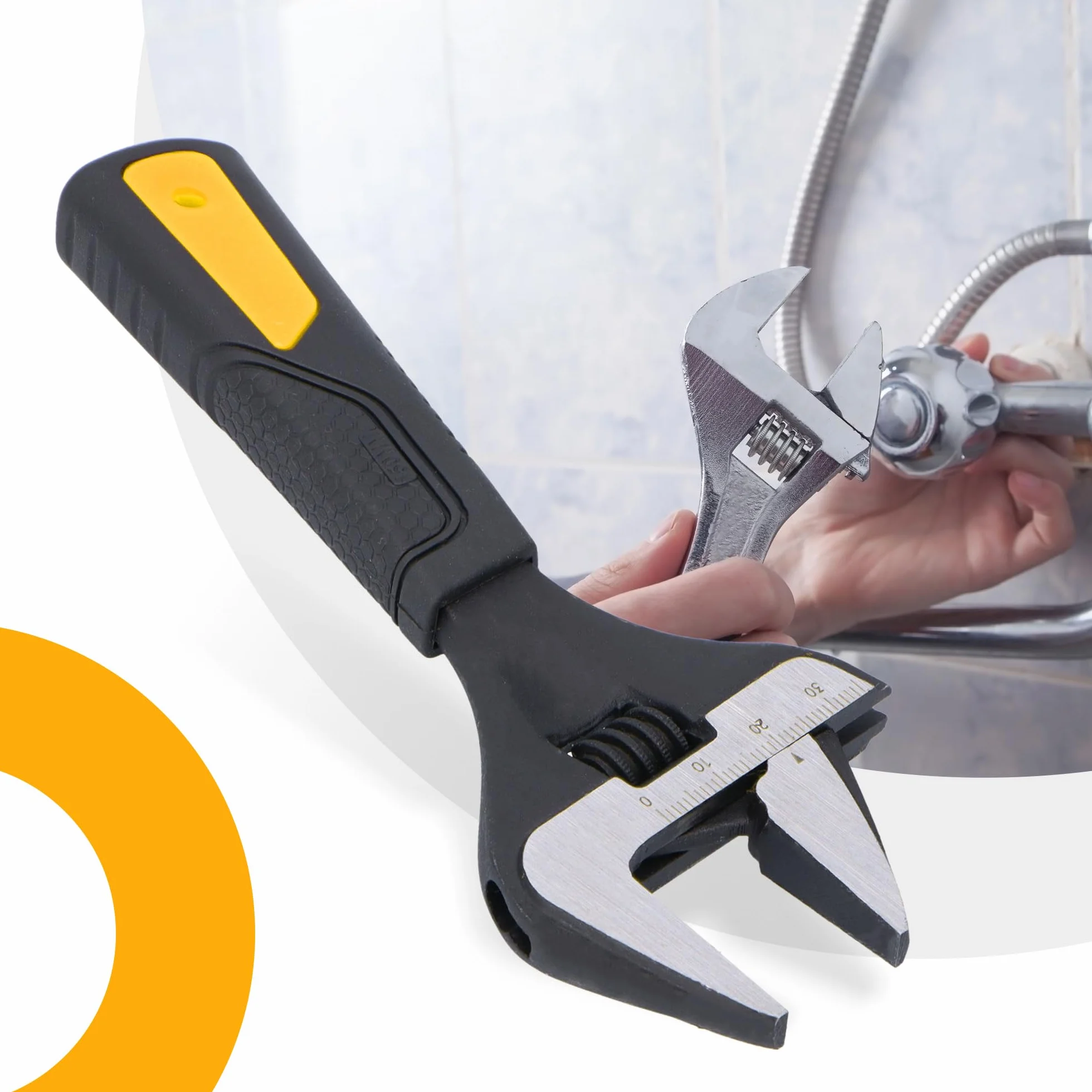 Klucz Nastawny Hydrauliczny z Rozstawem Szczęk 0-34 mm do Rur Śrub Precyzyjny Stalowy 150 mm Francuz Szwedzki Szwed Regulowany Profesjonalny Wytrzymały Mocny