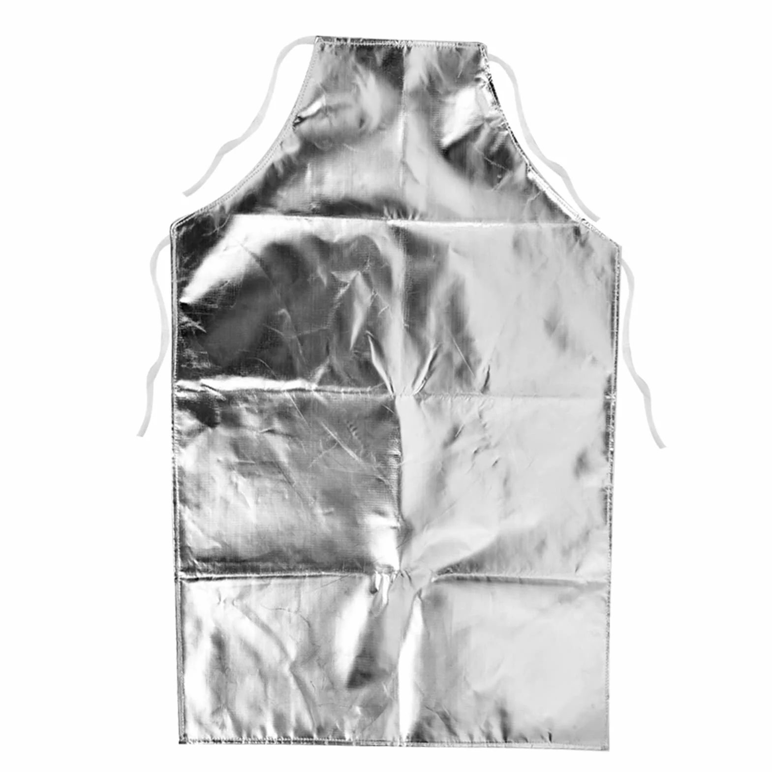 Fartuch odporny na wysokie temperatury, fartuch z folii aluminiowej, 1000°C, odporny na wysokie temperatury, fartuch roboczy ogniotrwały do gotowania, grillowania, pracy, szary, l