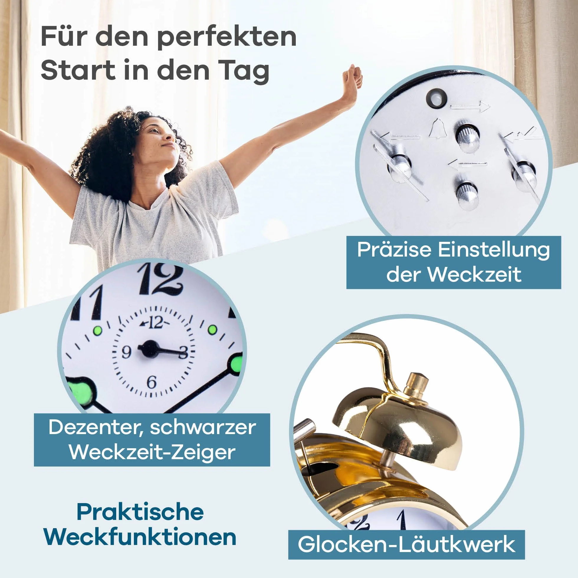 Mechaniczny budzik windy z klasycznym dzwonkiem, wskaźnikami świetlnymi — więcej retro nie jest możliwe/Kolor: Złoty