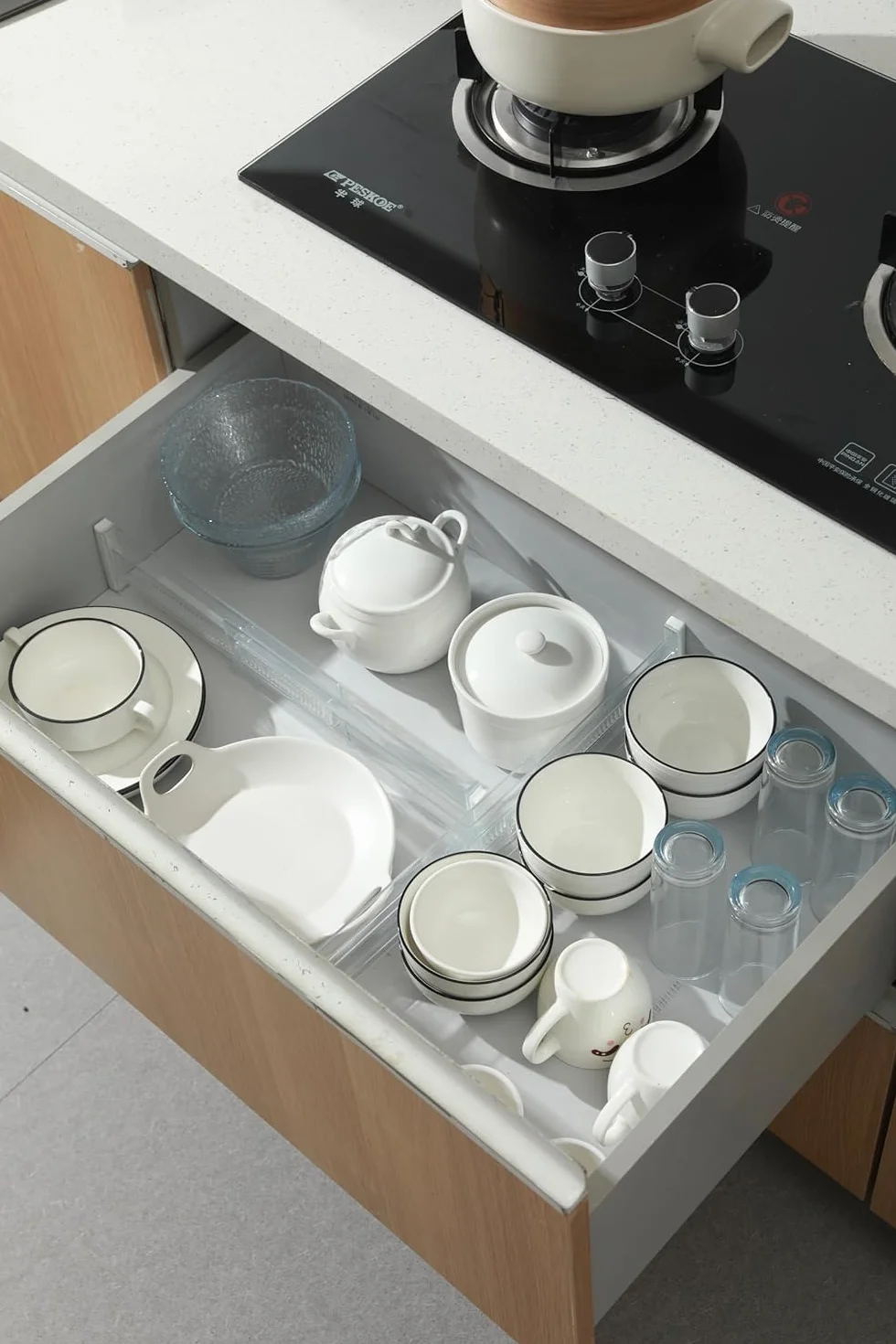 Regulowane Separatory do Szuflad z Tworzywa Sztucznego 27,5-52 cm Organizer