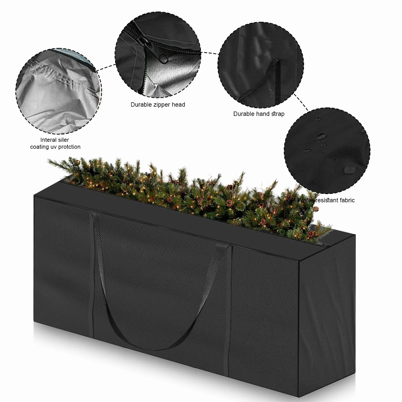 Sporgo Torba do przechowywania z uchwytem i zamkiem błyskawicznym: torba na nakładki, wodoszczelna torba 173 x 76 x 51 cm, poduszka ogrodowa, tkanina Oxford, na meble paletowe, poduszki tapicerowane,